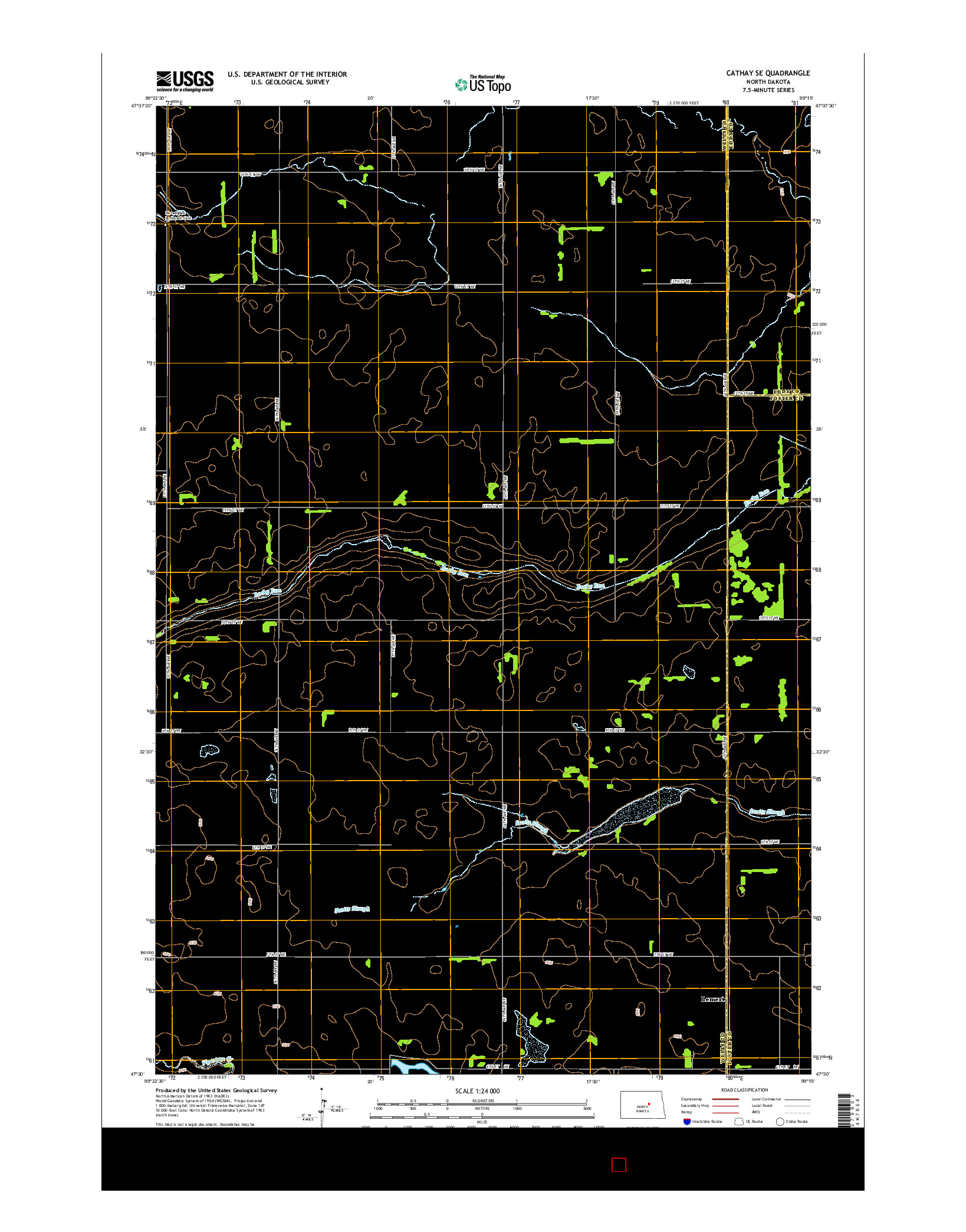 USGS US TOPO 7.5-MINUTE MAP FOR CATHAY SE, ND 2014