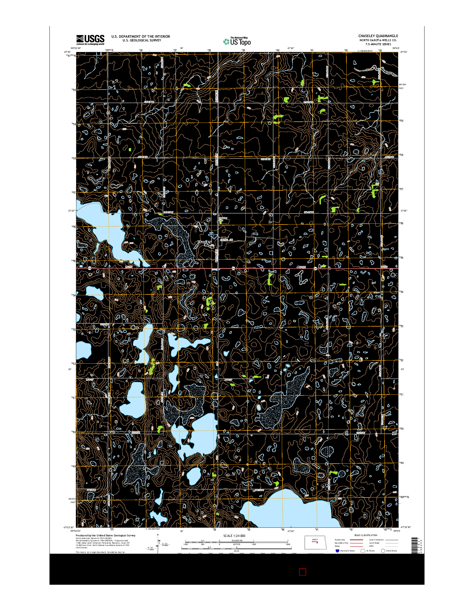 USGS US TOPO 7.5-MINUTE MAP FOR CHASELEY, ND 2014