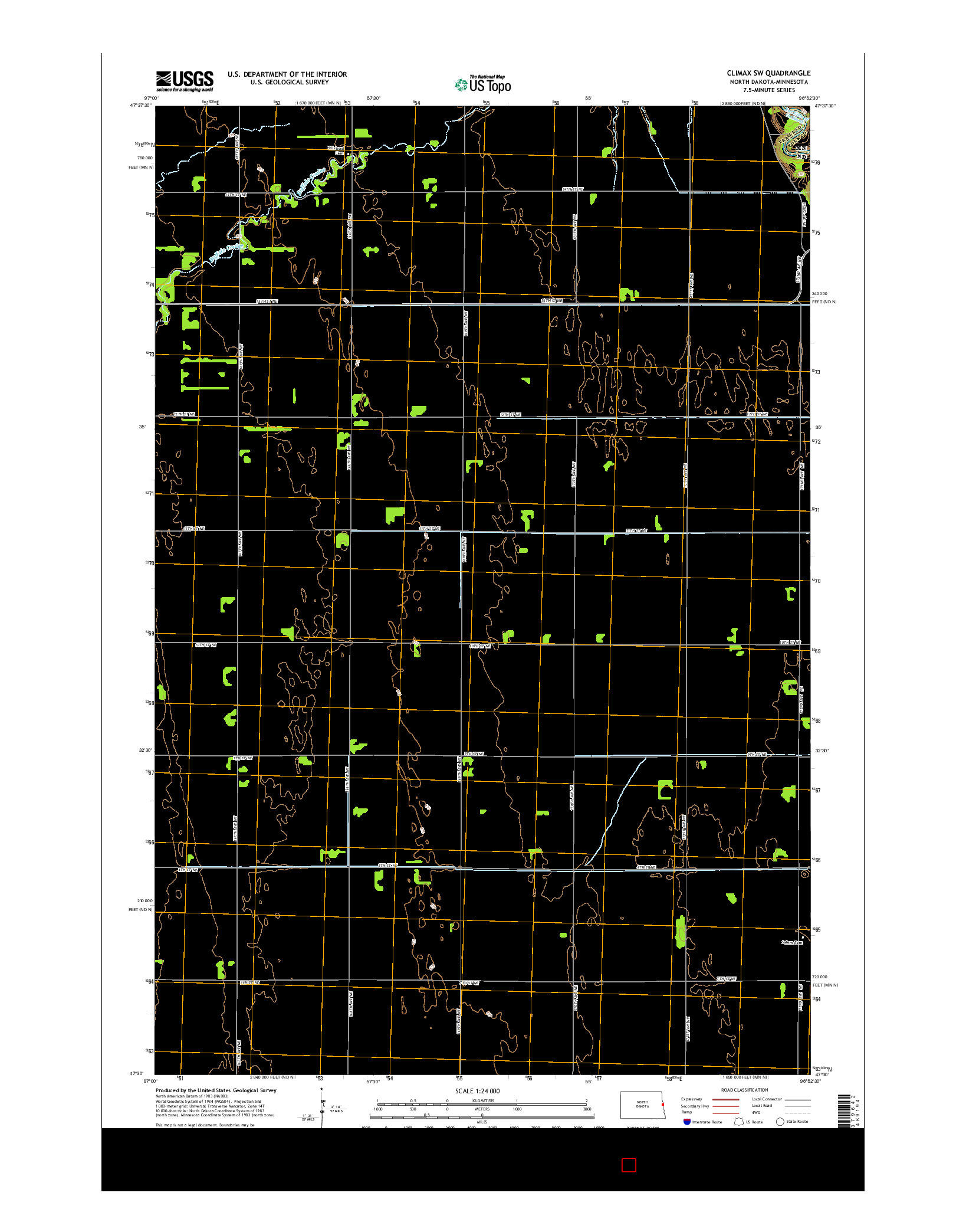 USGS US TOPO 7.5-MINUTE MAP FOR CLIMAX SW, ND-MN 2014