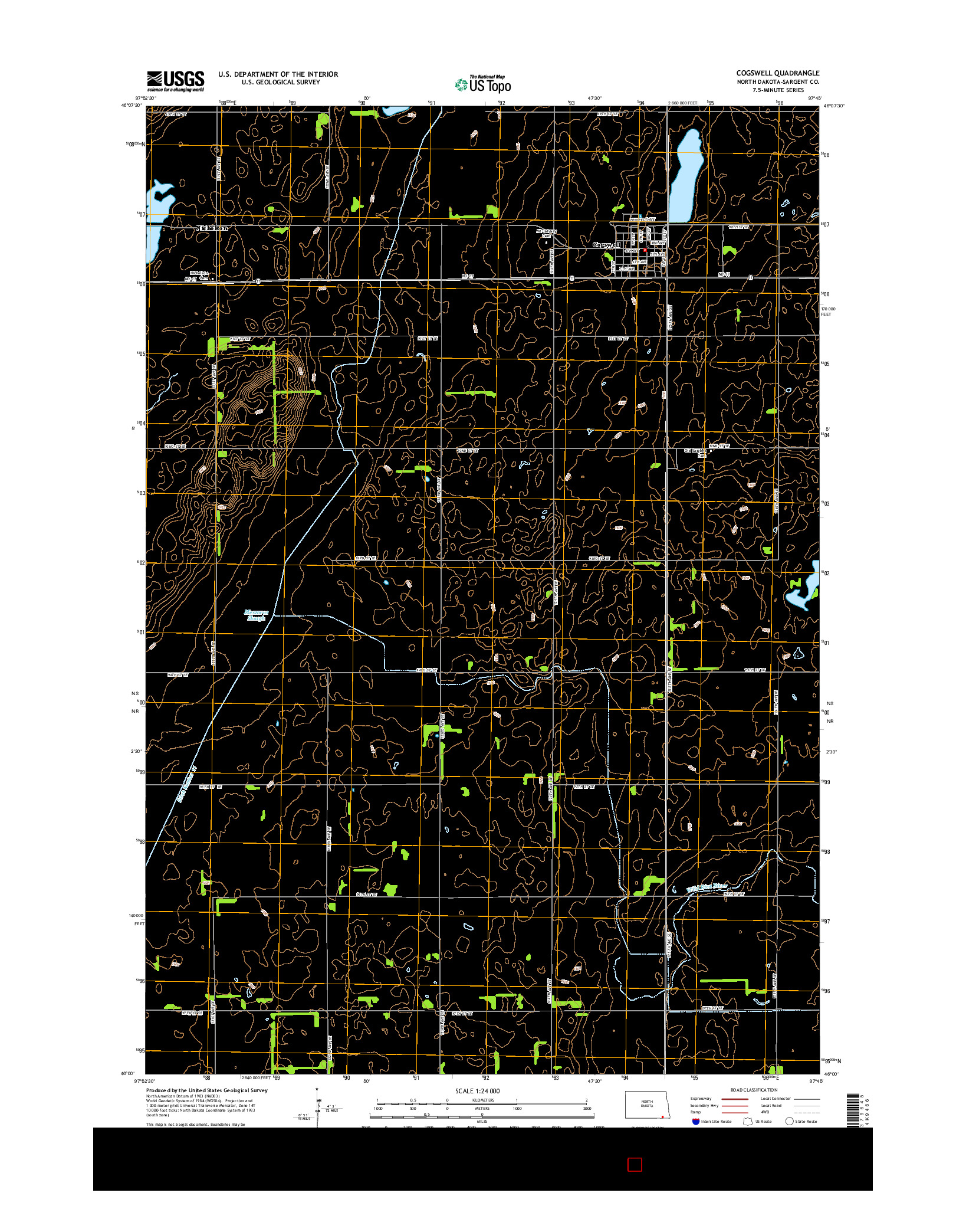 USGS US TOPO 7.5-MINUTE MAP FOR COGSWELL, ND 2014