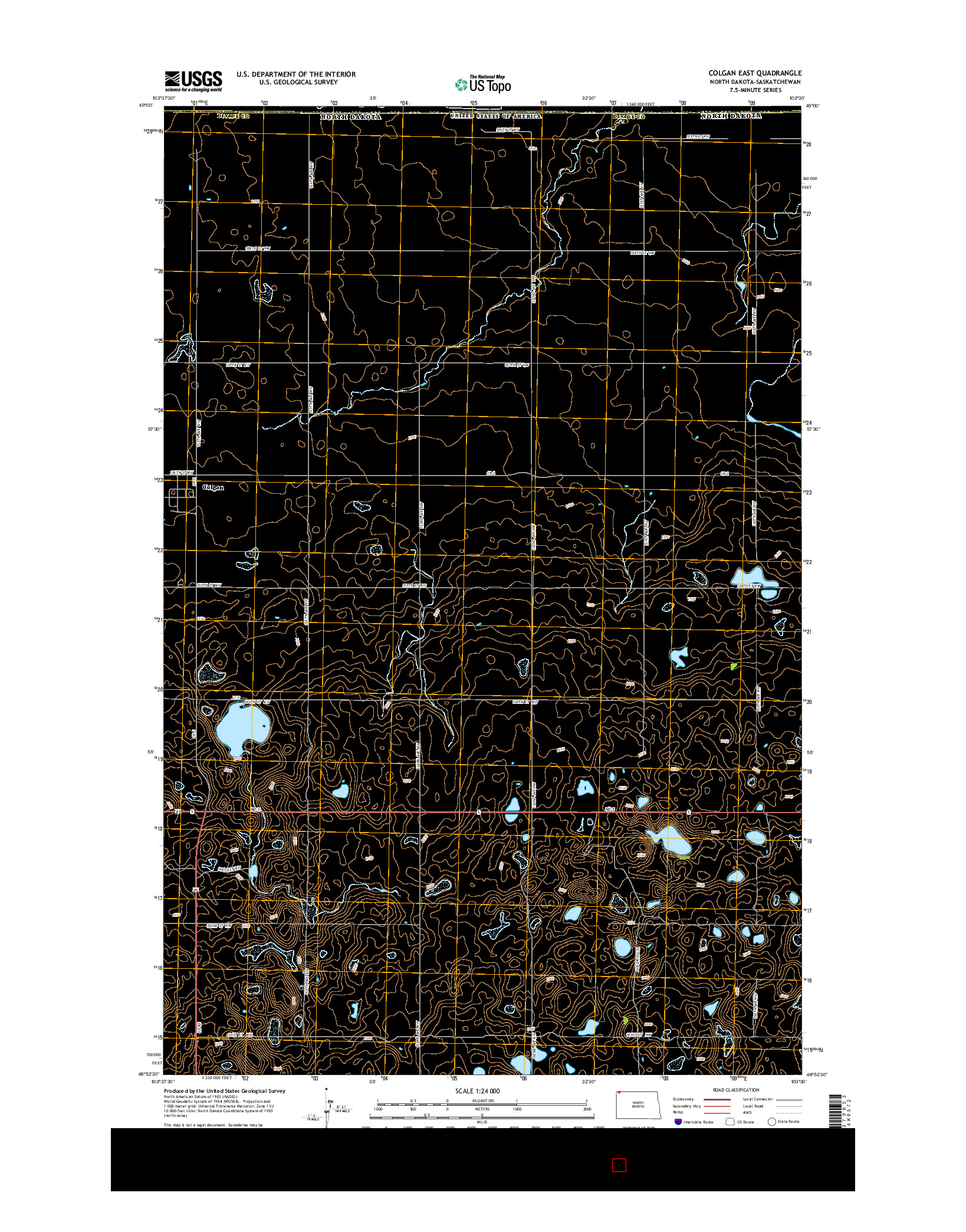 USGS US TOPO 7.5-MINUTE MAP FOR COLGAN EAST, ND-SK 2014