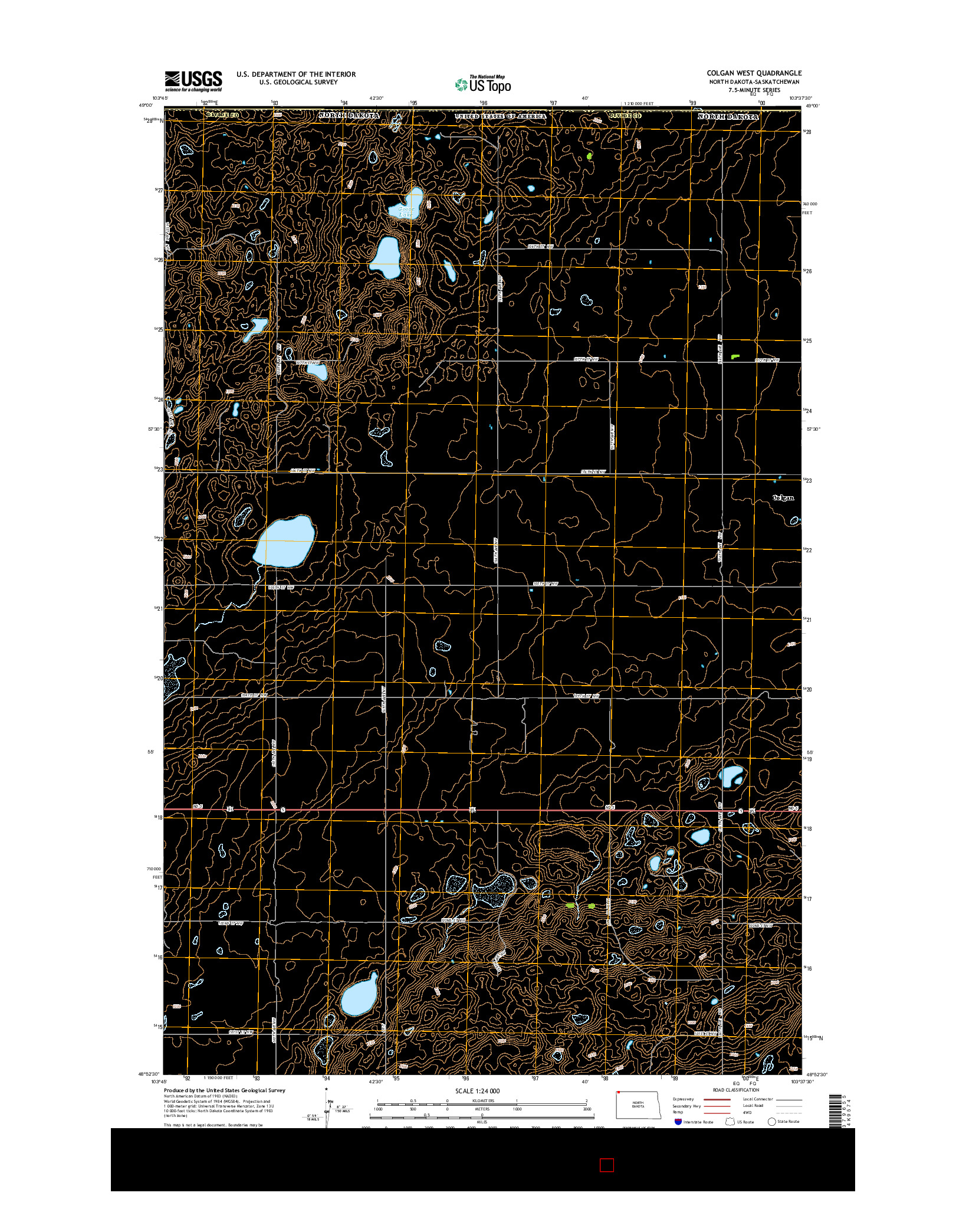 USGS US TOPO 7.5-MINUTE MAP FOR COLGAN WEST, ND-SK 2014