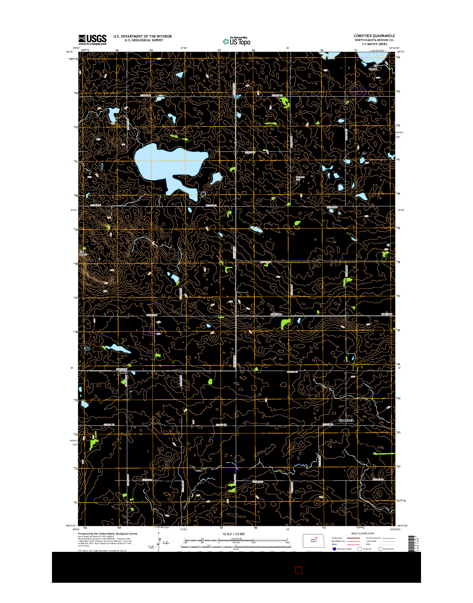 USGS US TOPO 7.5-MINUTE MAP FOR COMSTOCK, ND 2014