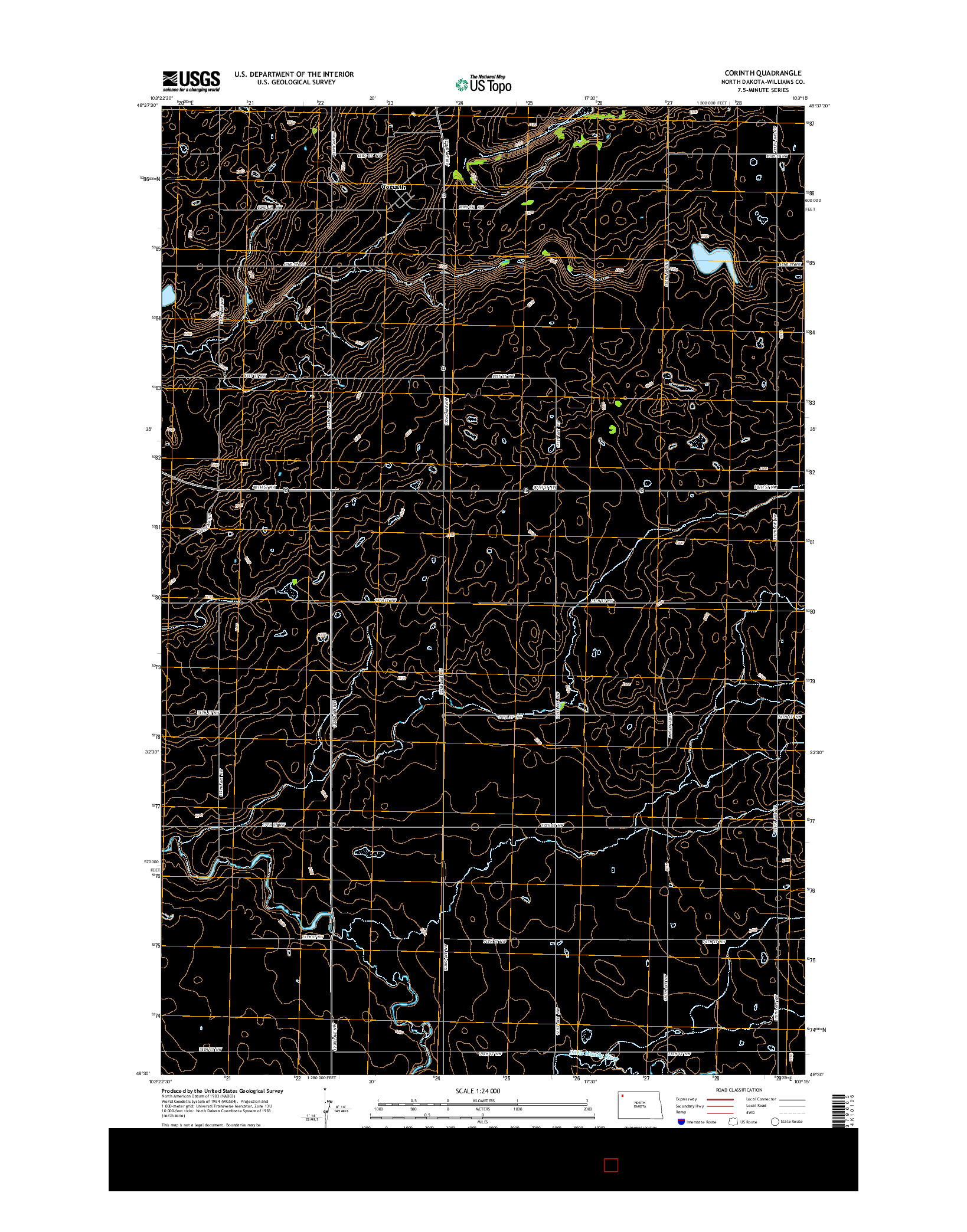 USGS US TOPO 7.5-MINUTE MAP FOR CORINTH, ND 2014