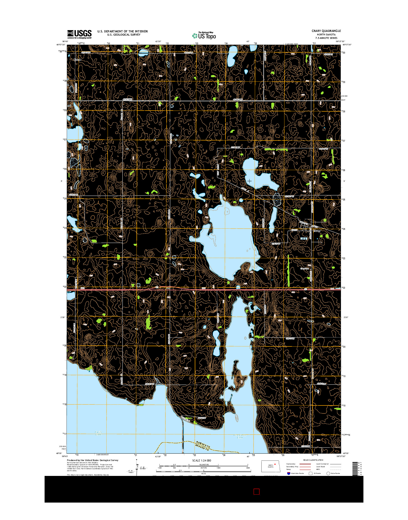 USGS US TOPO 7.5-MINUTE MAP FOR CRARY, ND 2014