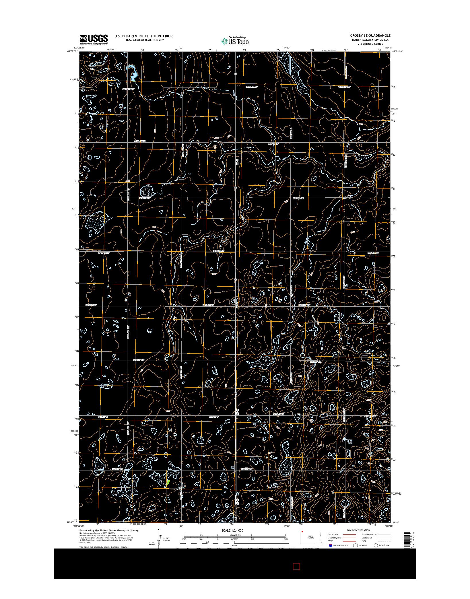 USGS US TOPO 7.5-MINUTE MAP FOR CROSBY SE, ND 2014