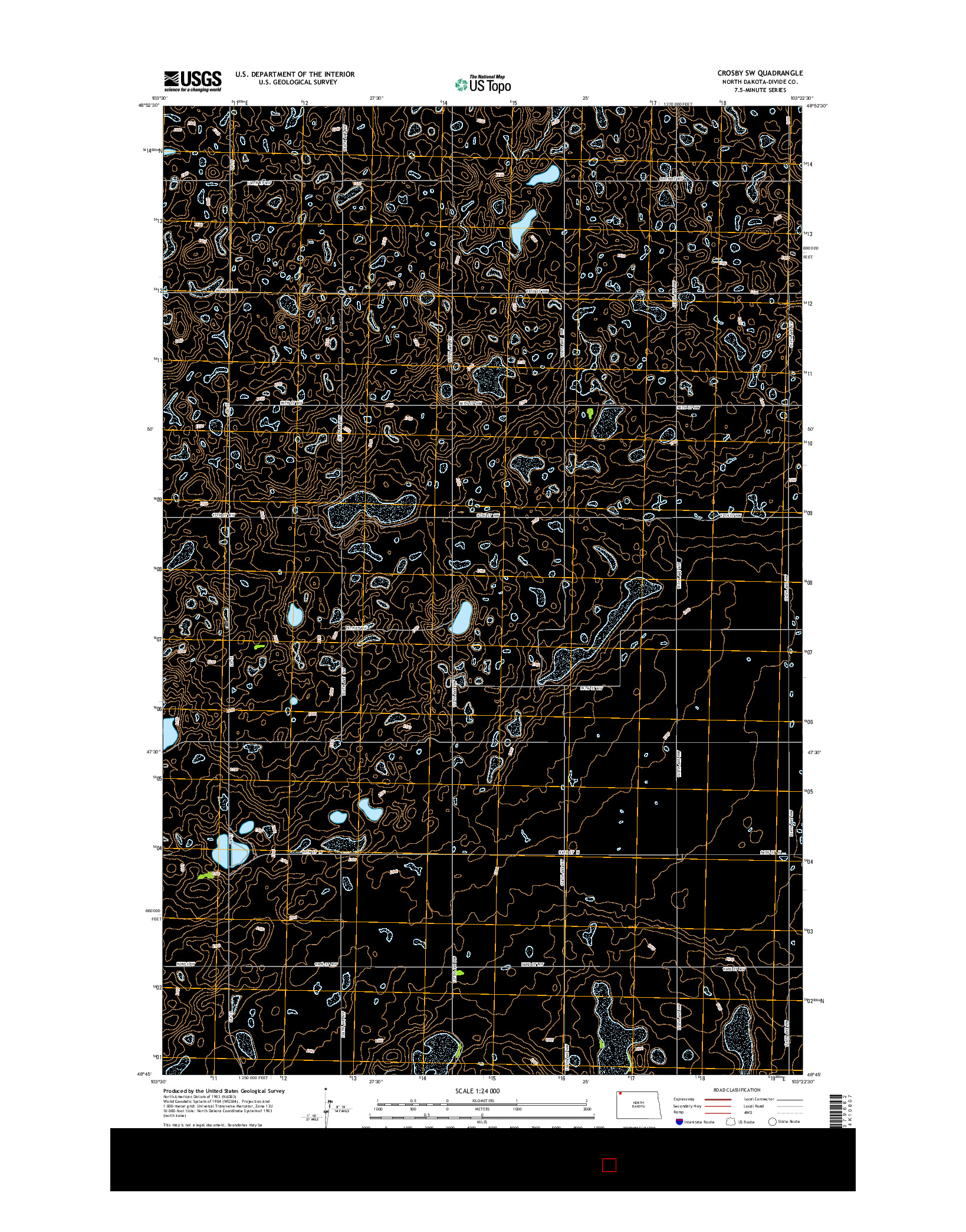 USGS US TOPO 7.5-MINUTE MAP FOR CROSBY SW, ND 2014