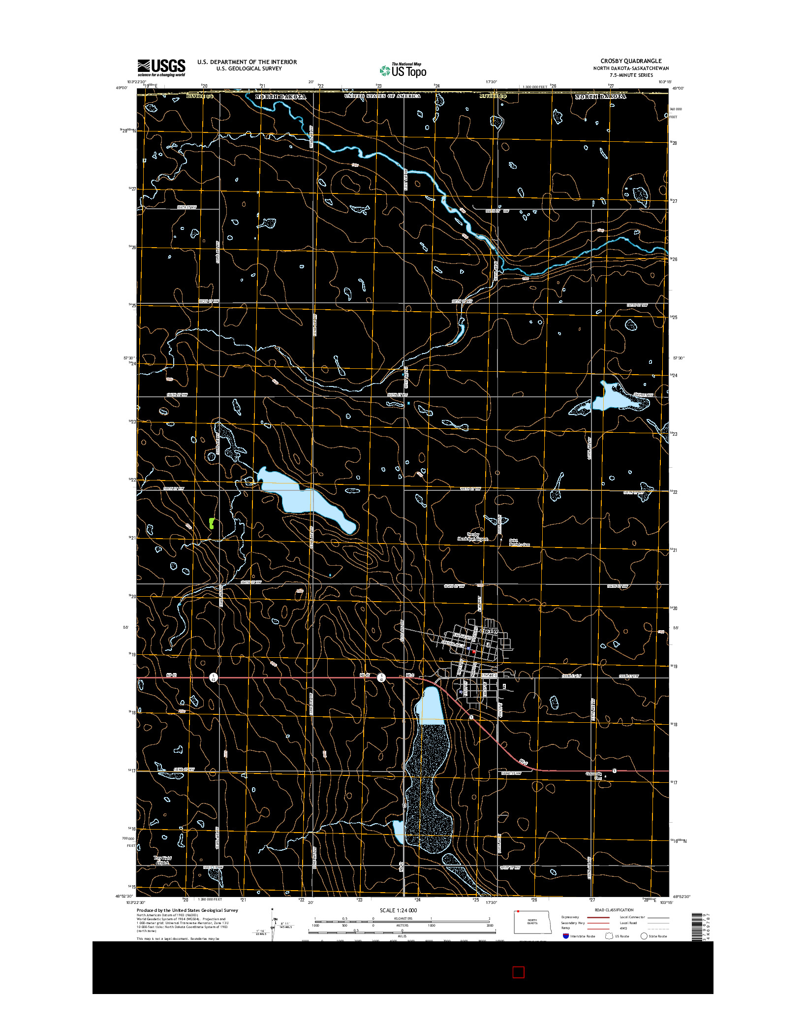 USGS US TOPO 7.5-MINUTE MAP FOR CROSBY, ND-SK 2014