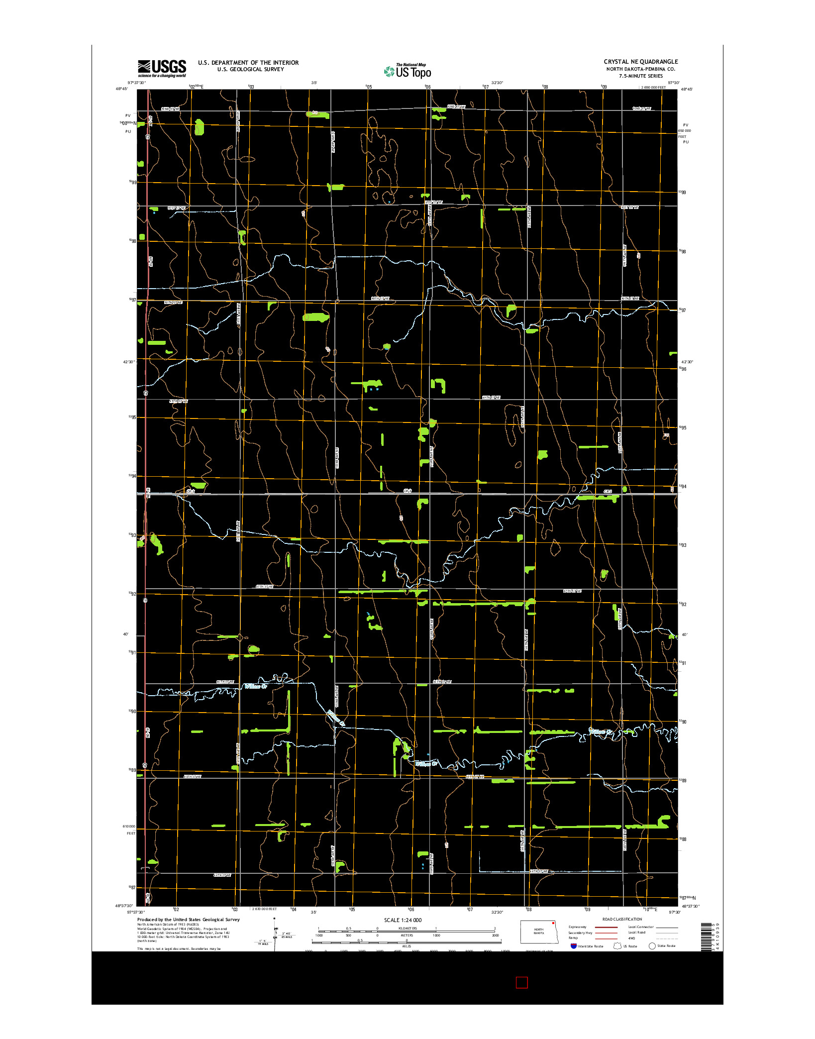 USGS US TOPO 7.5-MINUTE MAP FOR CRYSTAL NE, ND 2014