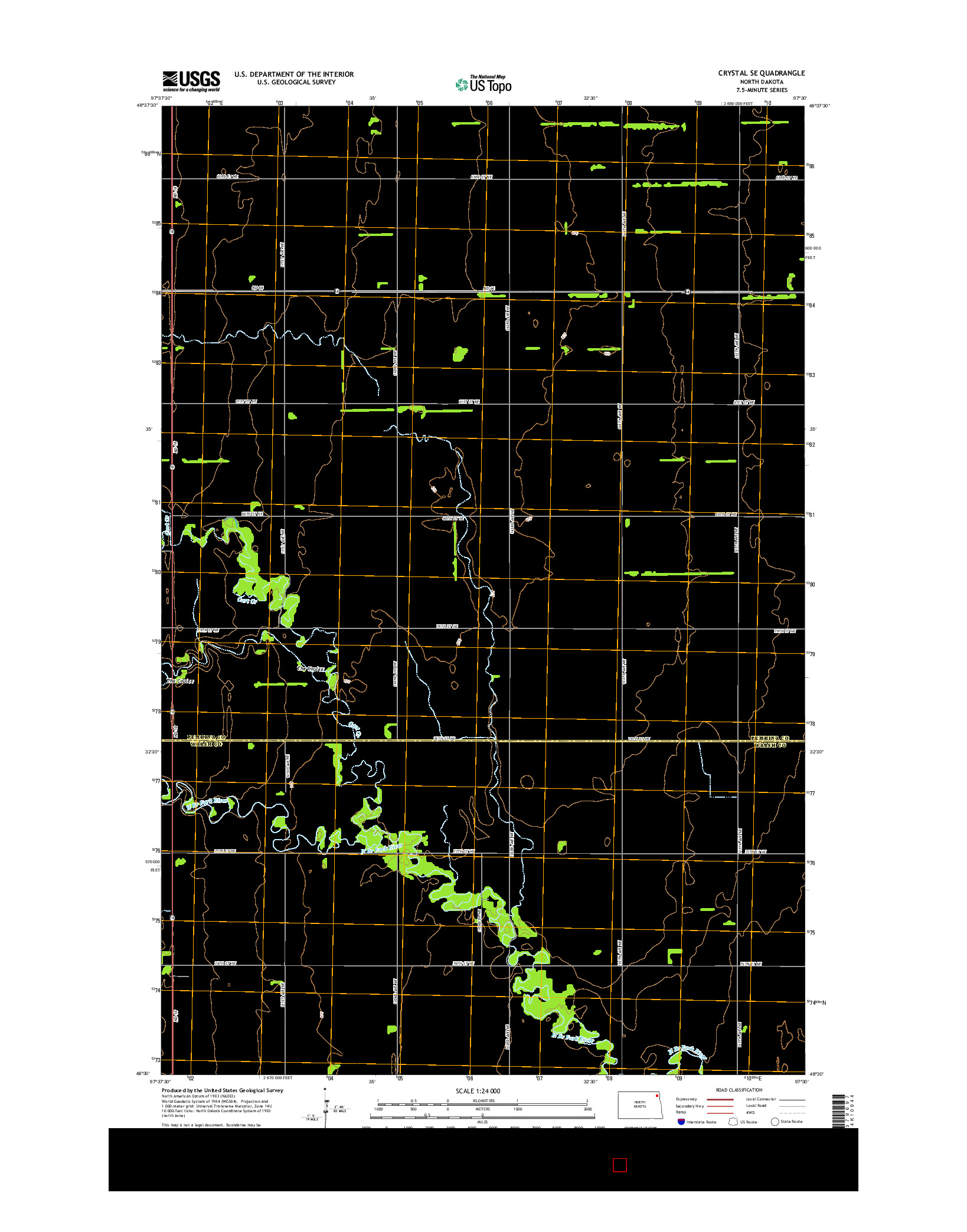 USGS US TOPO 7.5-MINUTE MAP FOR CRYSTAL SE, ND 2014
