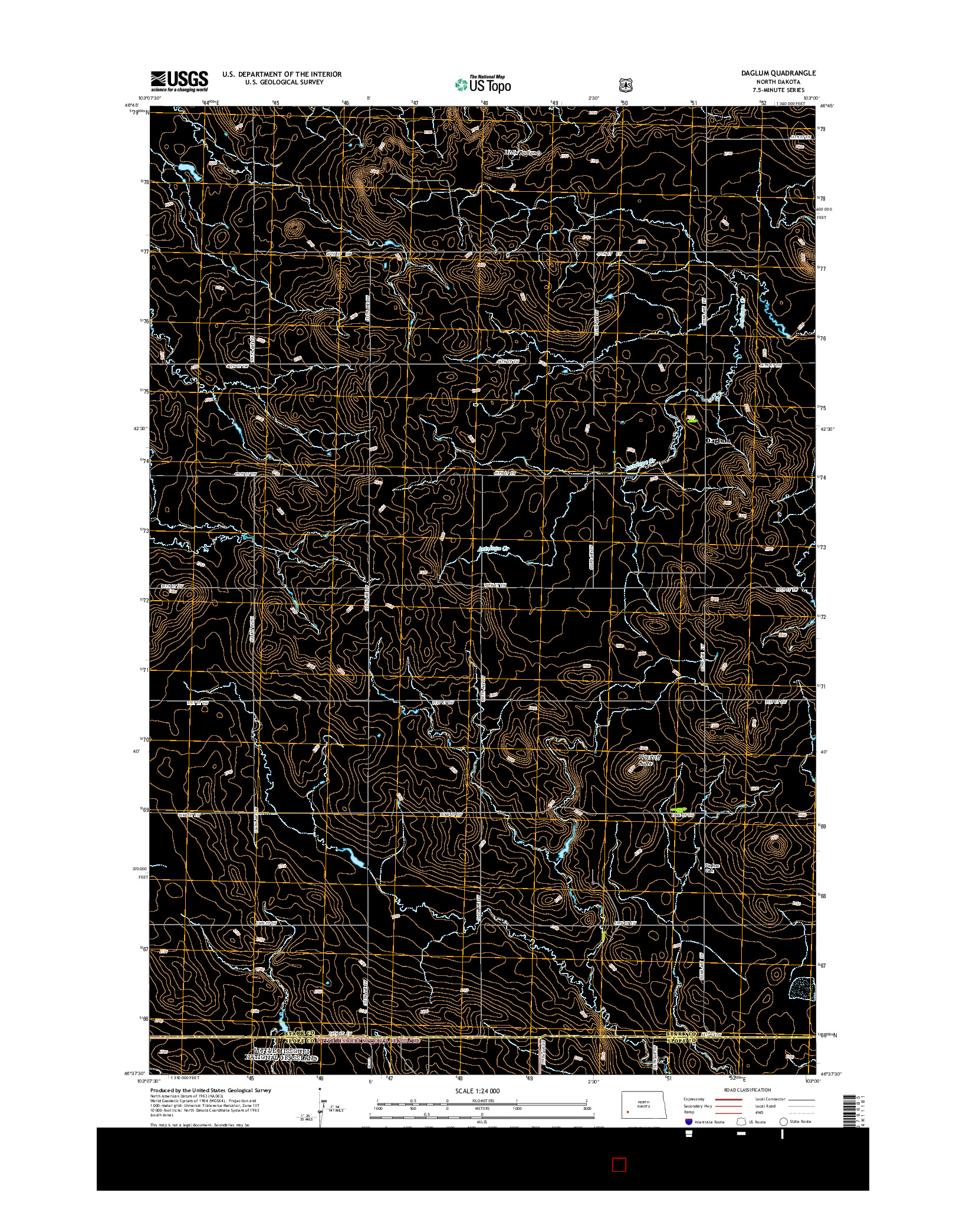 USGS US TOPO 7.5-MINUTE MAP FOR DAGLUM, ND 2014