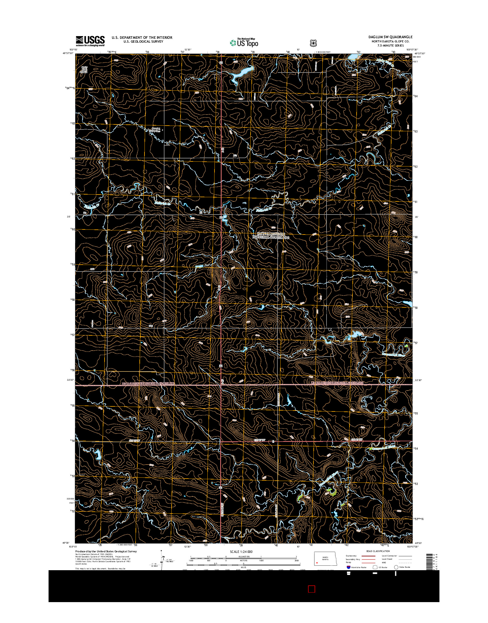 USGS US TOPO 7.5-MINUTE MAP FOR DAGLUM SW, ND 2014