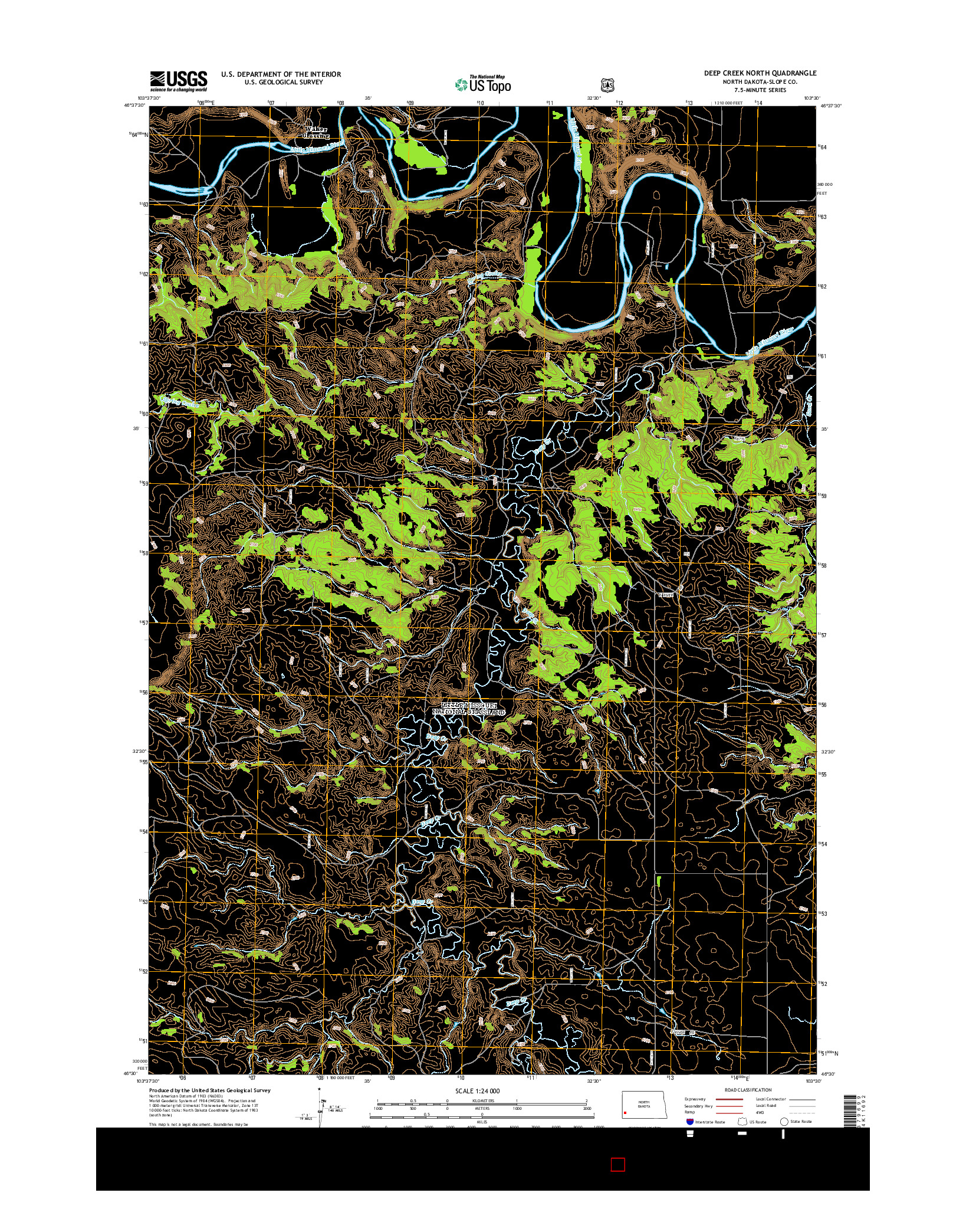 USGS US TOPO 7.5-MINUTE MAP FOR DEEP CREEK NORTH, ND 2014
