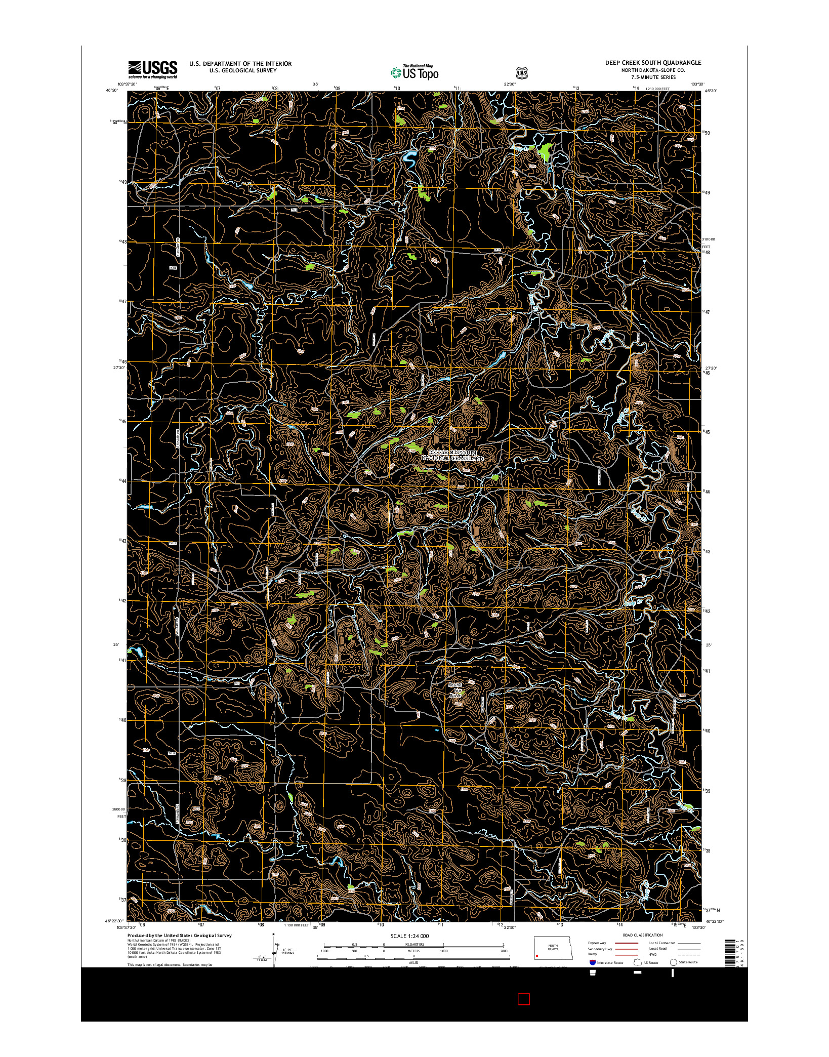 USGS US TOPO 7.5-MINUTE MAP FOR DEEP CREEK SOUTH, ND 2014
