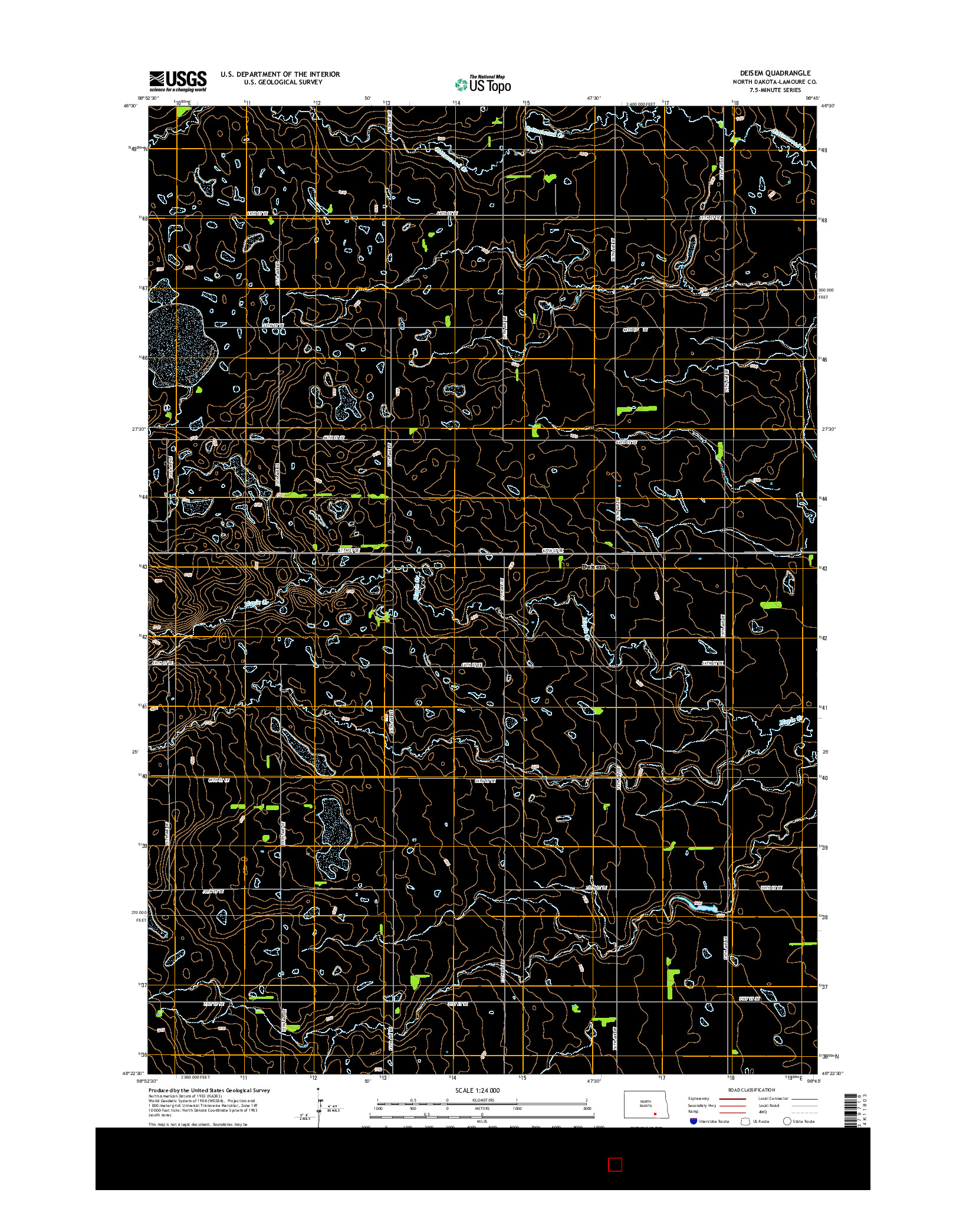 USGS US TOPO 7.5-MINUTE MAP FOR DEISEM, ND 2014