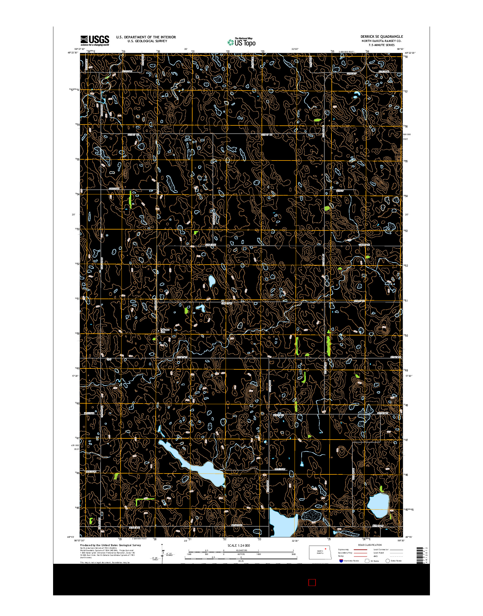 USGS US TOPO 7.5-MINUTE MAP FOR DERRICK SE, ND 2014