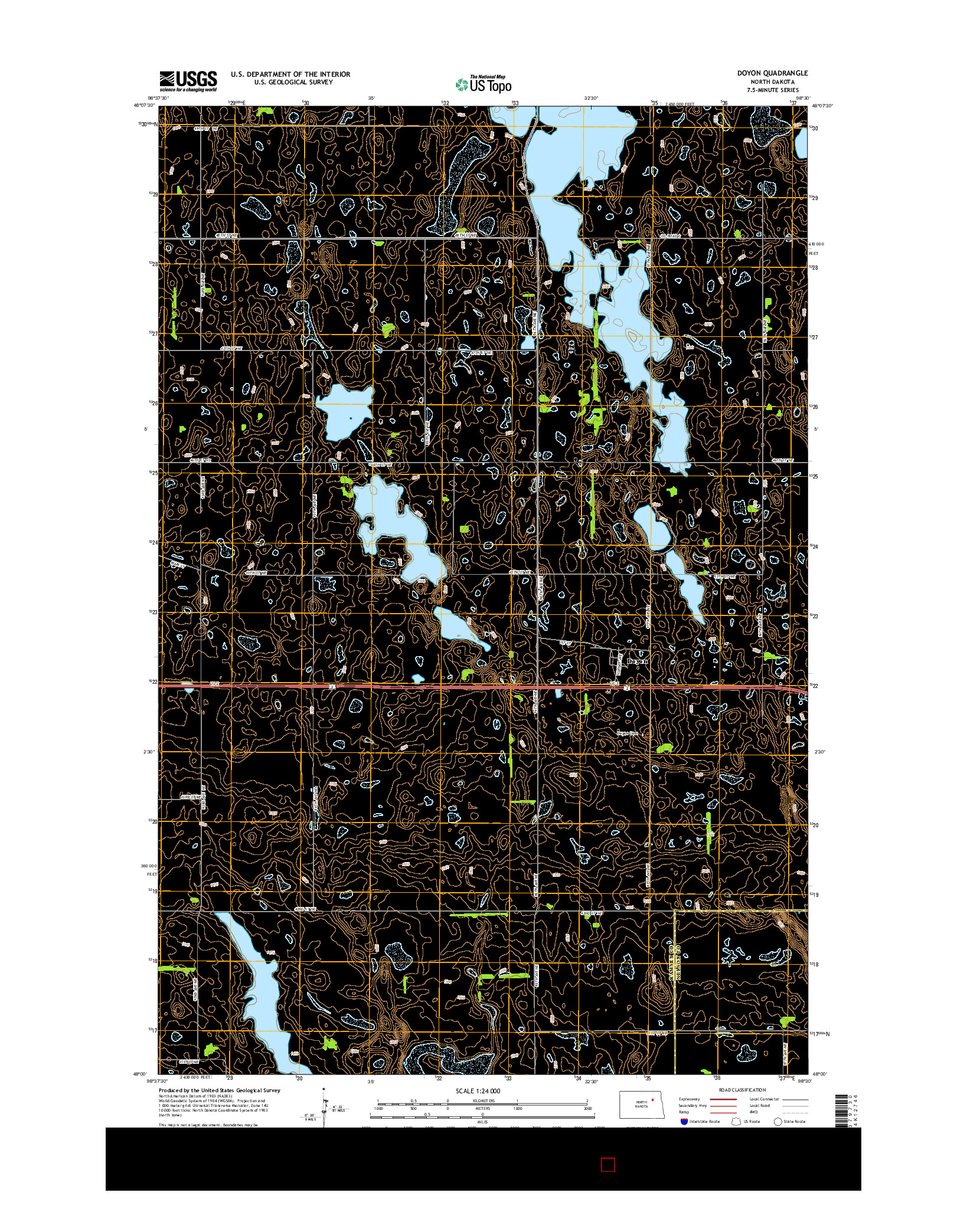 USGS US TOPO 7.5-MINUTE MAP FOR DOYON, ND 2014