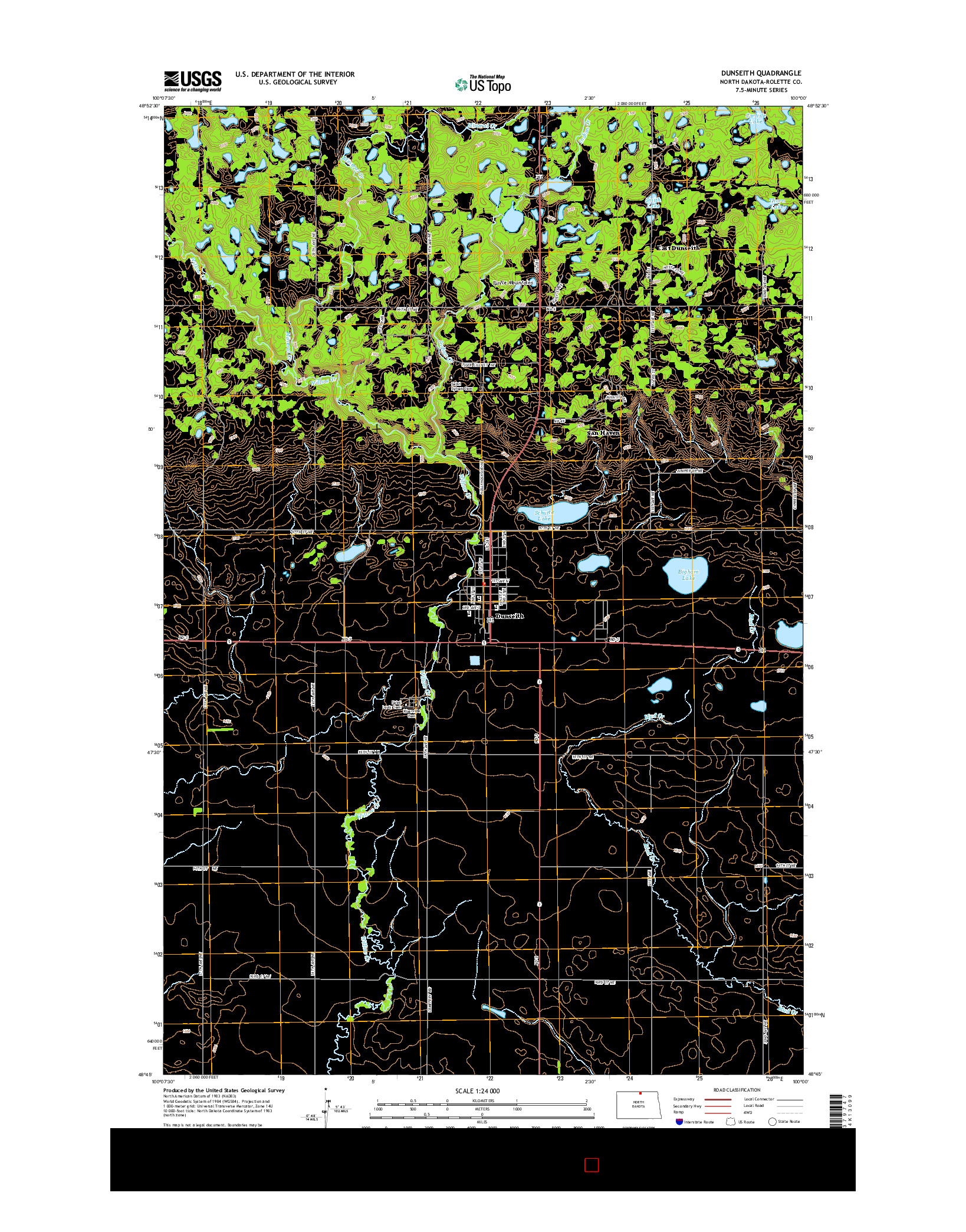 USGS US TOPO 7.5-MINUTE MAP FOR DUNSEITH, ND 2014