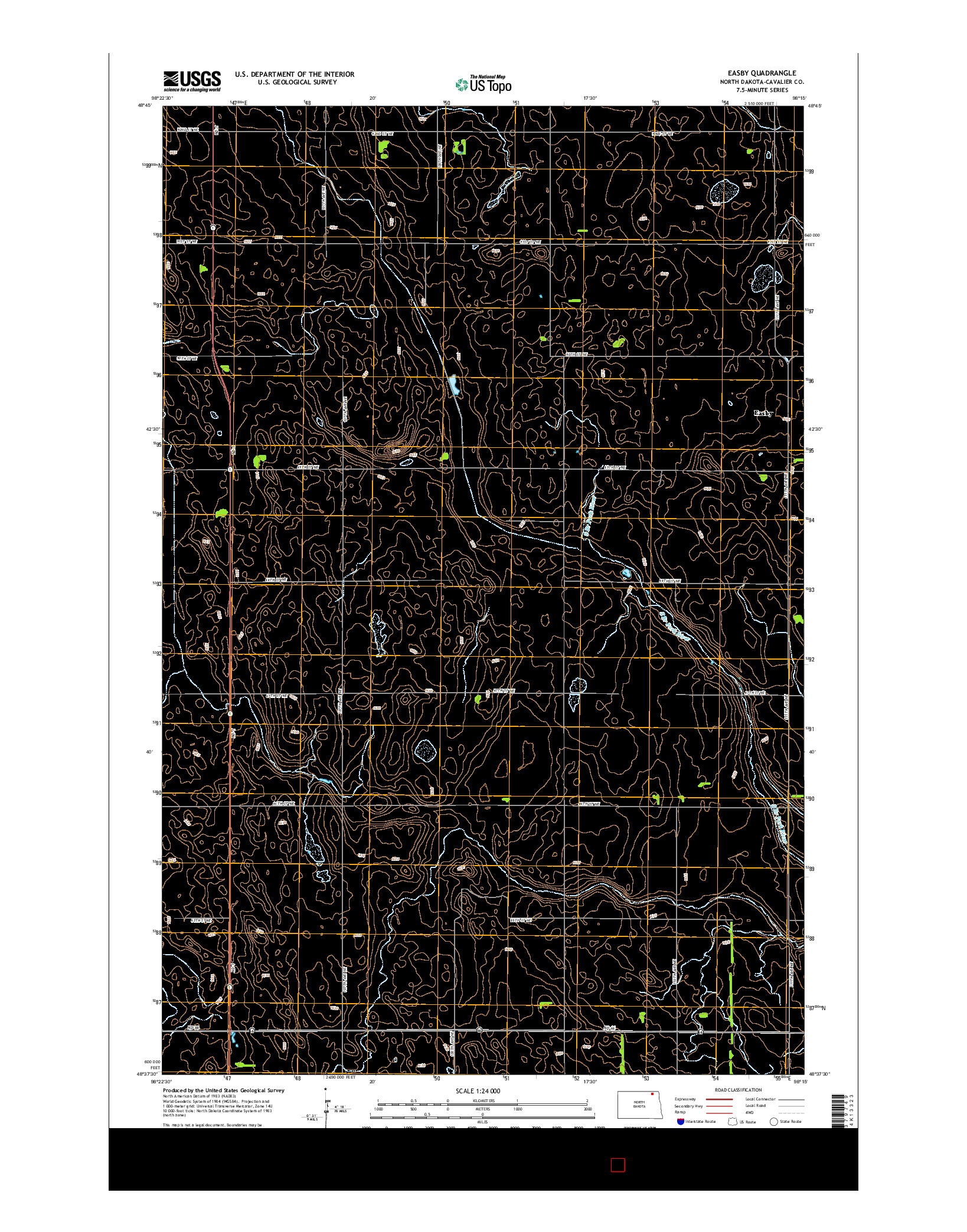 USGS US TOPO 7.5-MINUTE MAP FOR EASBY, ND 2014