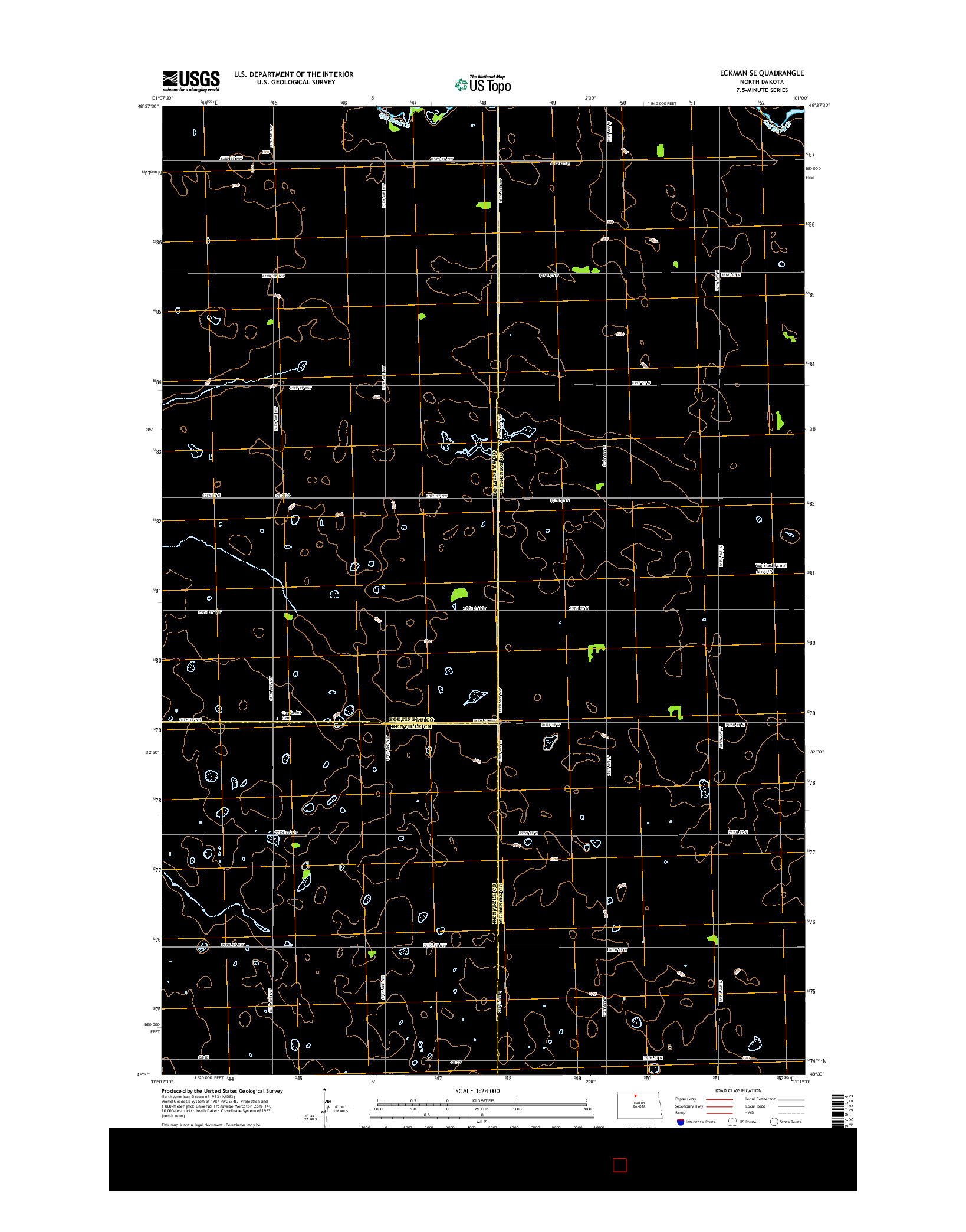 USGS US TOPO 7.5-MINUTE MAP FOR ECKMAN SE, ND 2014