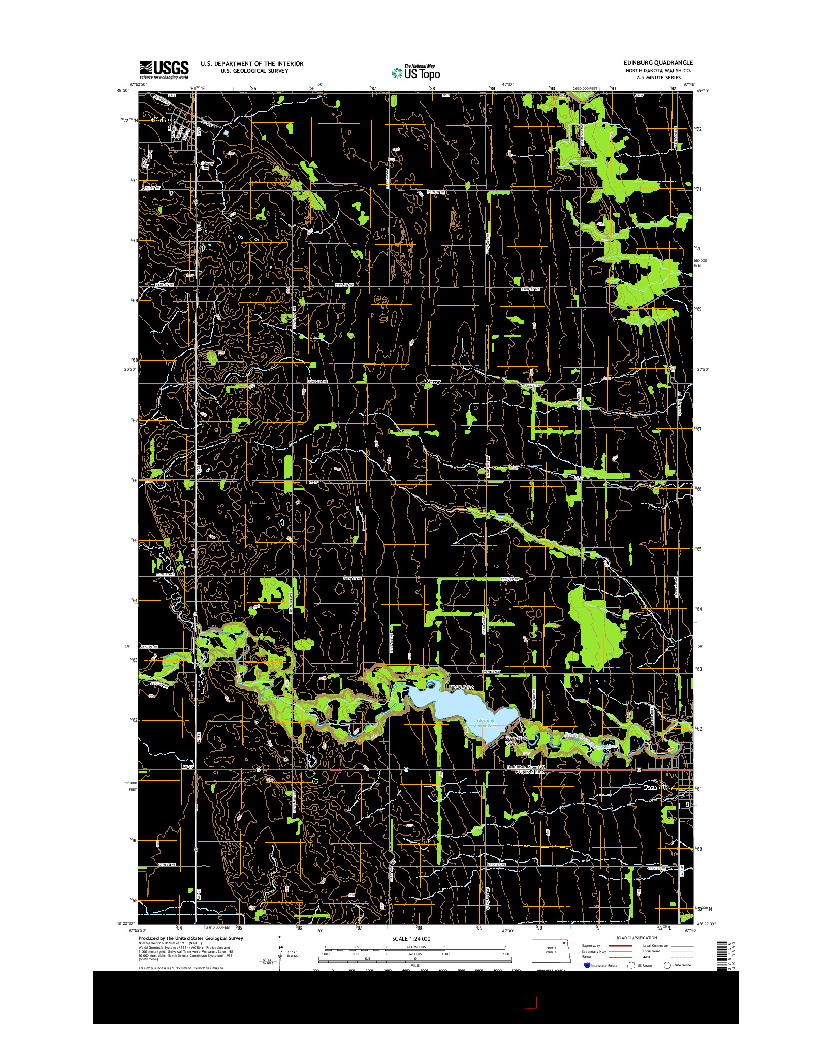 USGS US TOPO 7.5-MINUTE MAP FOR EDINBURG, ND 2014