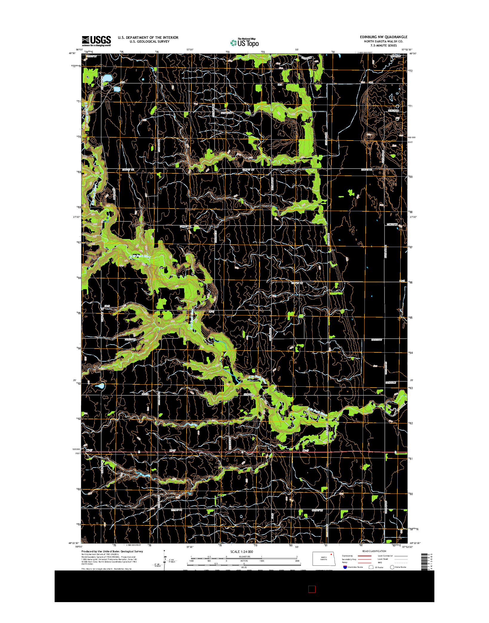 USGS US TOPO 7.5-MINUTE MAP FOR EDINBURG NW, ND 2014
