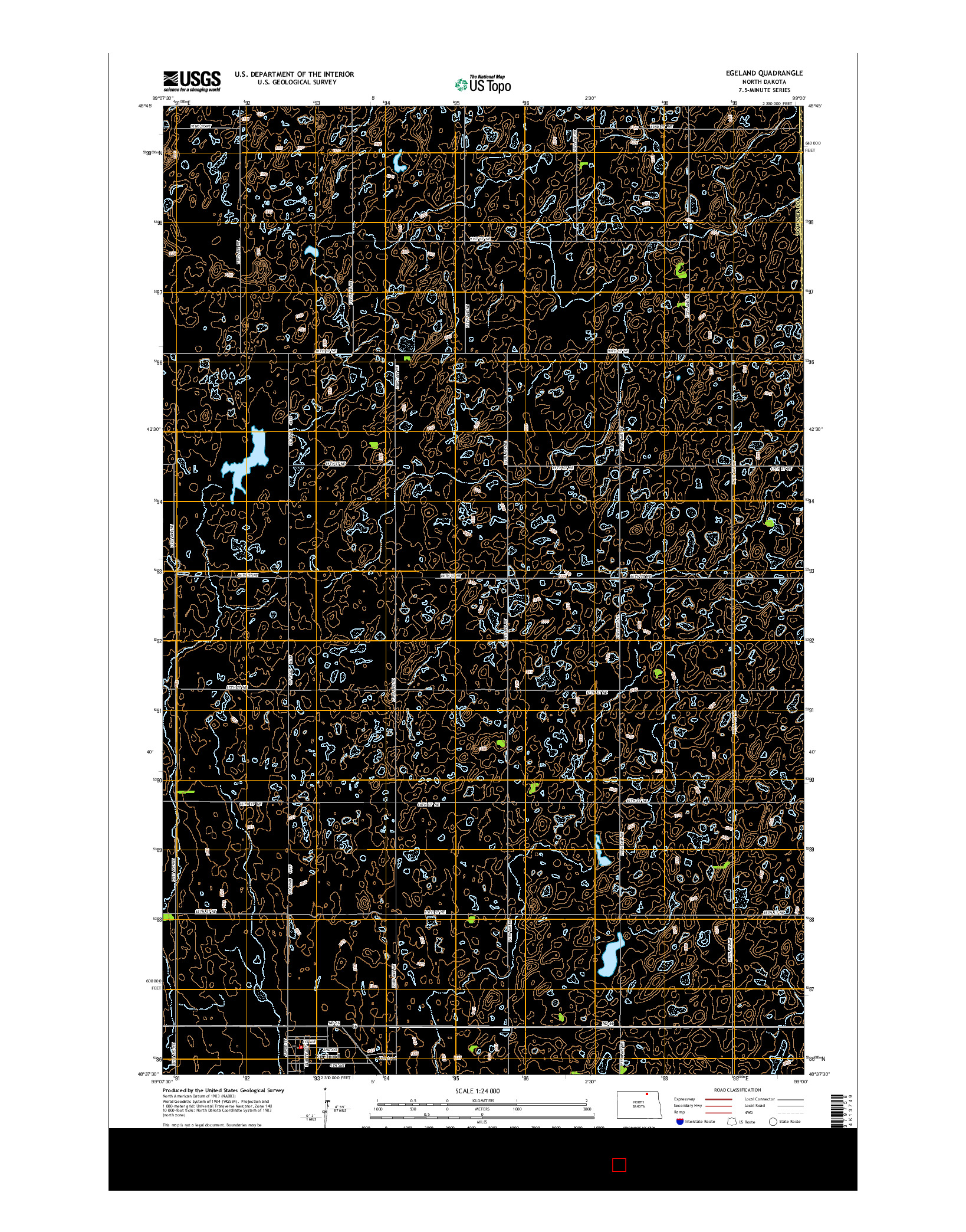 USGS US TOPO 7.5-MINUTE MAP FOR EGELAND, ND 2014