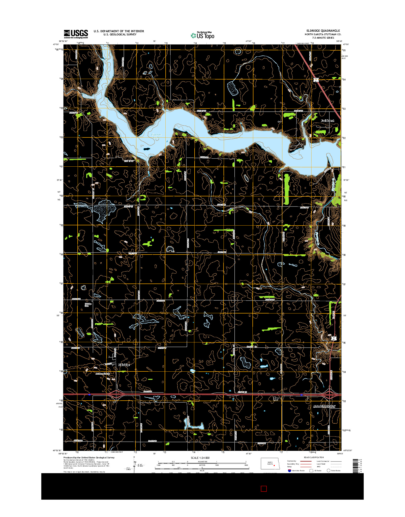 USGS US TOPO 7.5-MINUTE MAP FOR ELDRIDGE, ND 2014