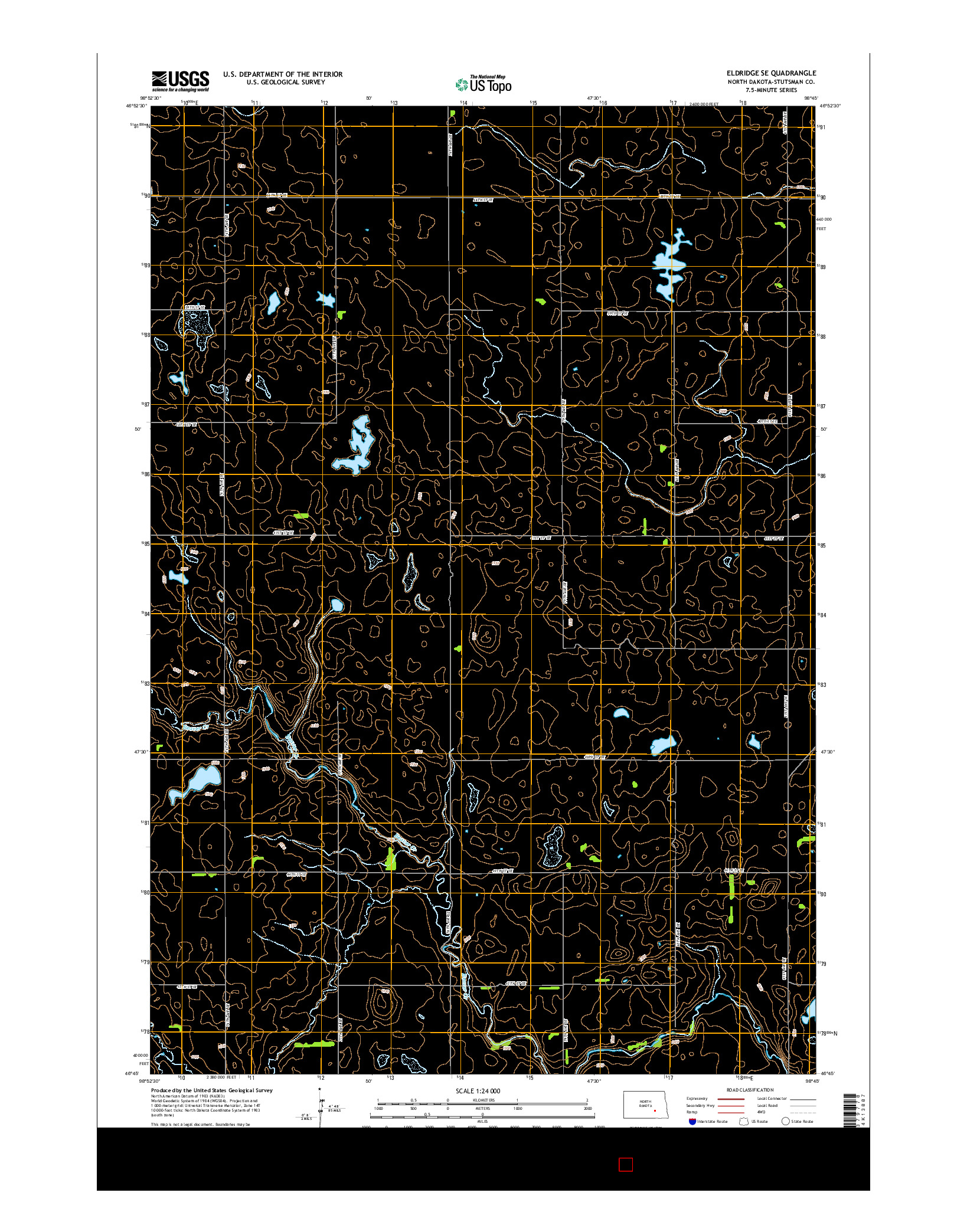 USGS US TOPO 7.5-MINUTE MAP FOR ELDRIDGE SE, ND 2014