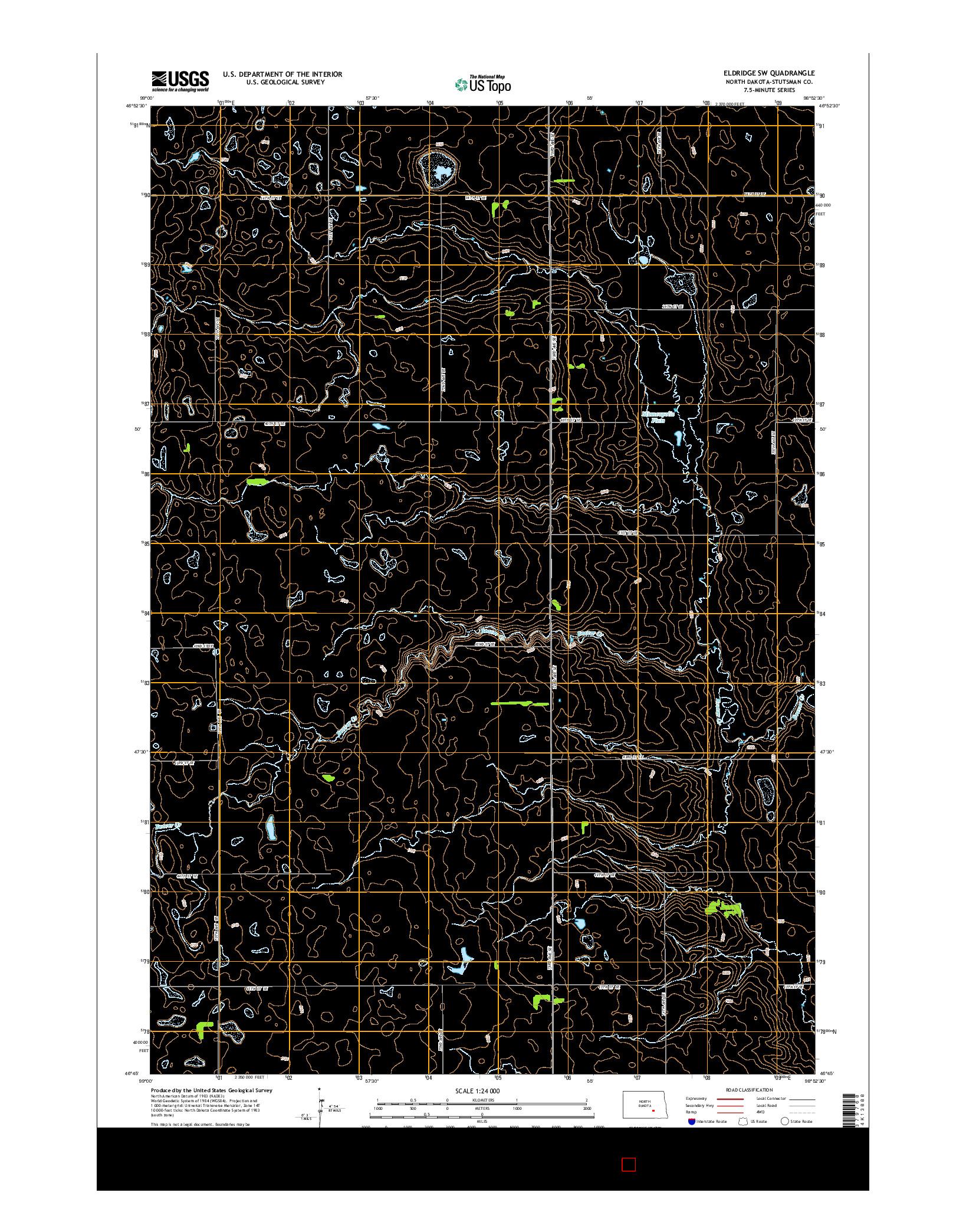 USGS US TOPO 7.5-MINUTE MAP FOR ELDRIDGE SW, ND 2014