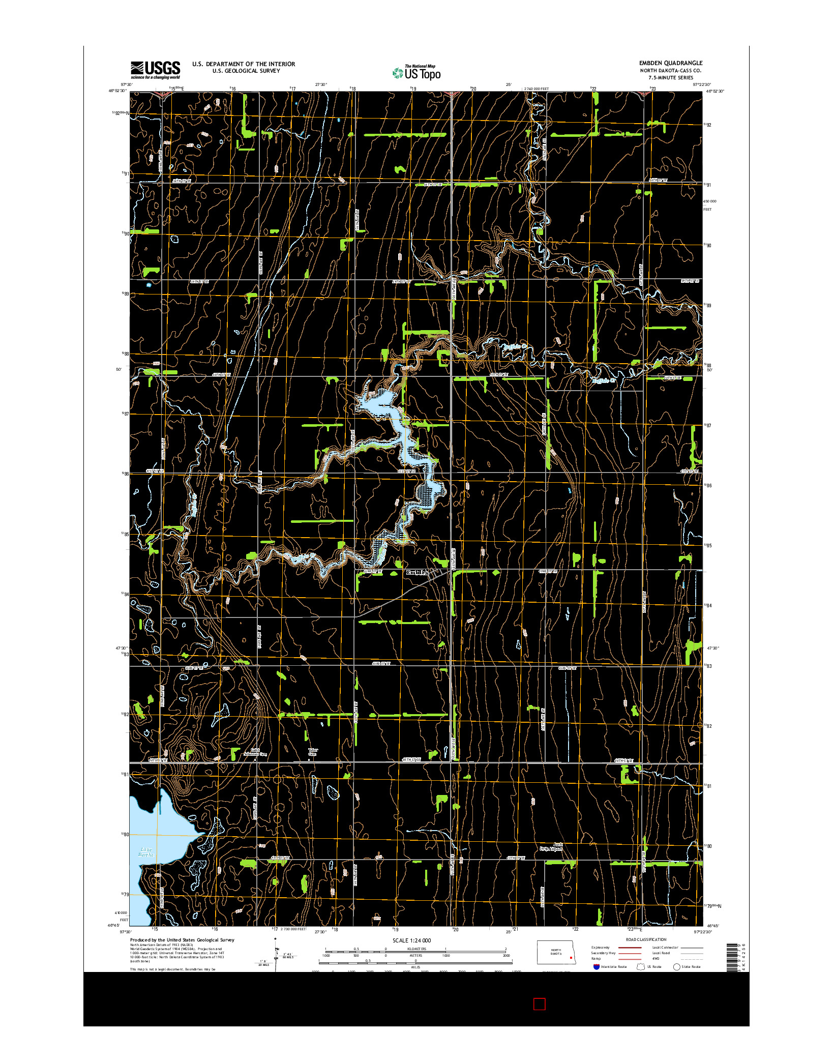 USGS US TOPO 7.5-MINUTE MAP FOR EMBDEN, ND 2014
