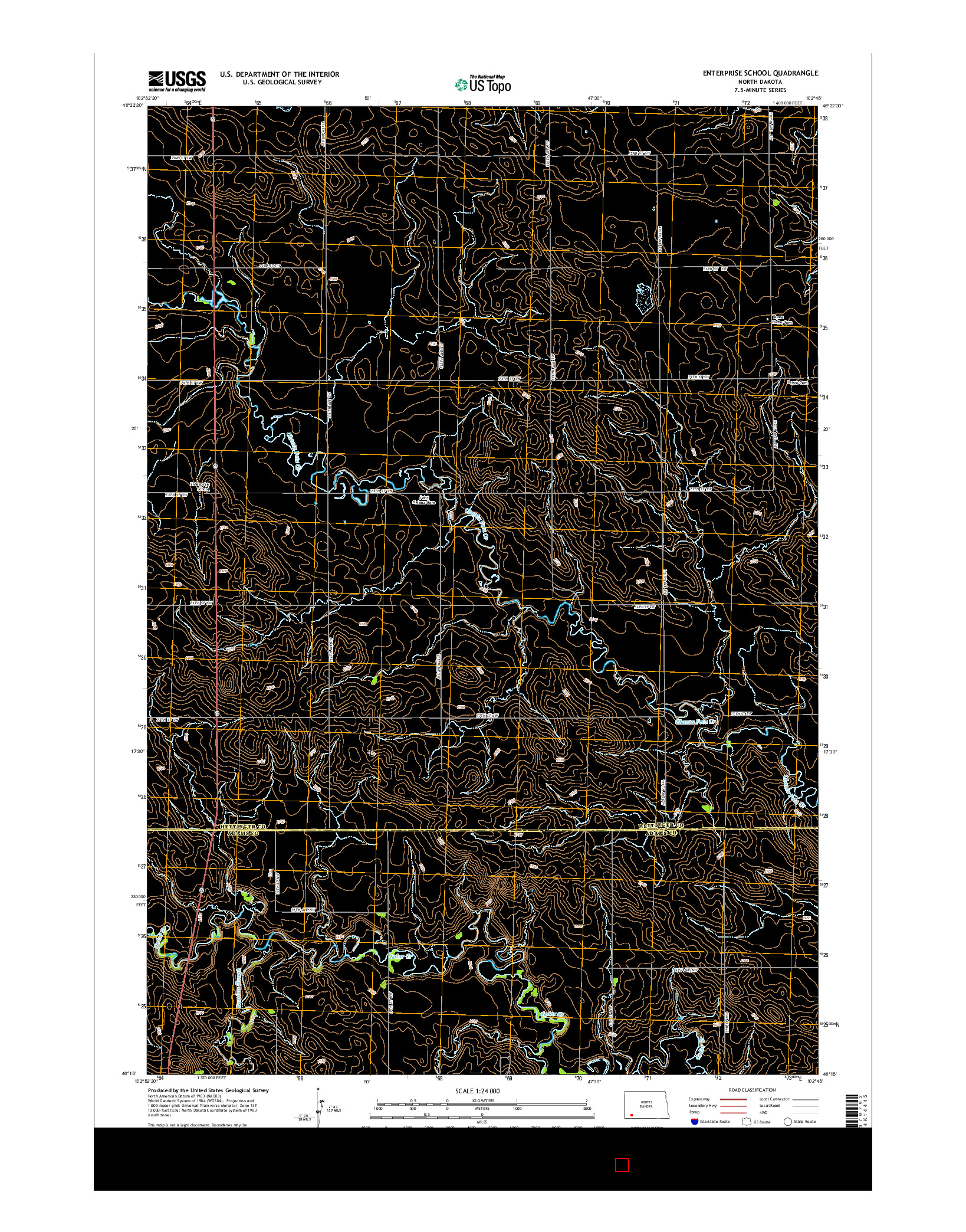 USGS US TOPO 7.5-MINUTE MAP FOR ENTERPRISE SCHOOL, ND 2014