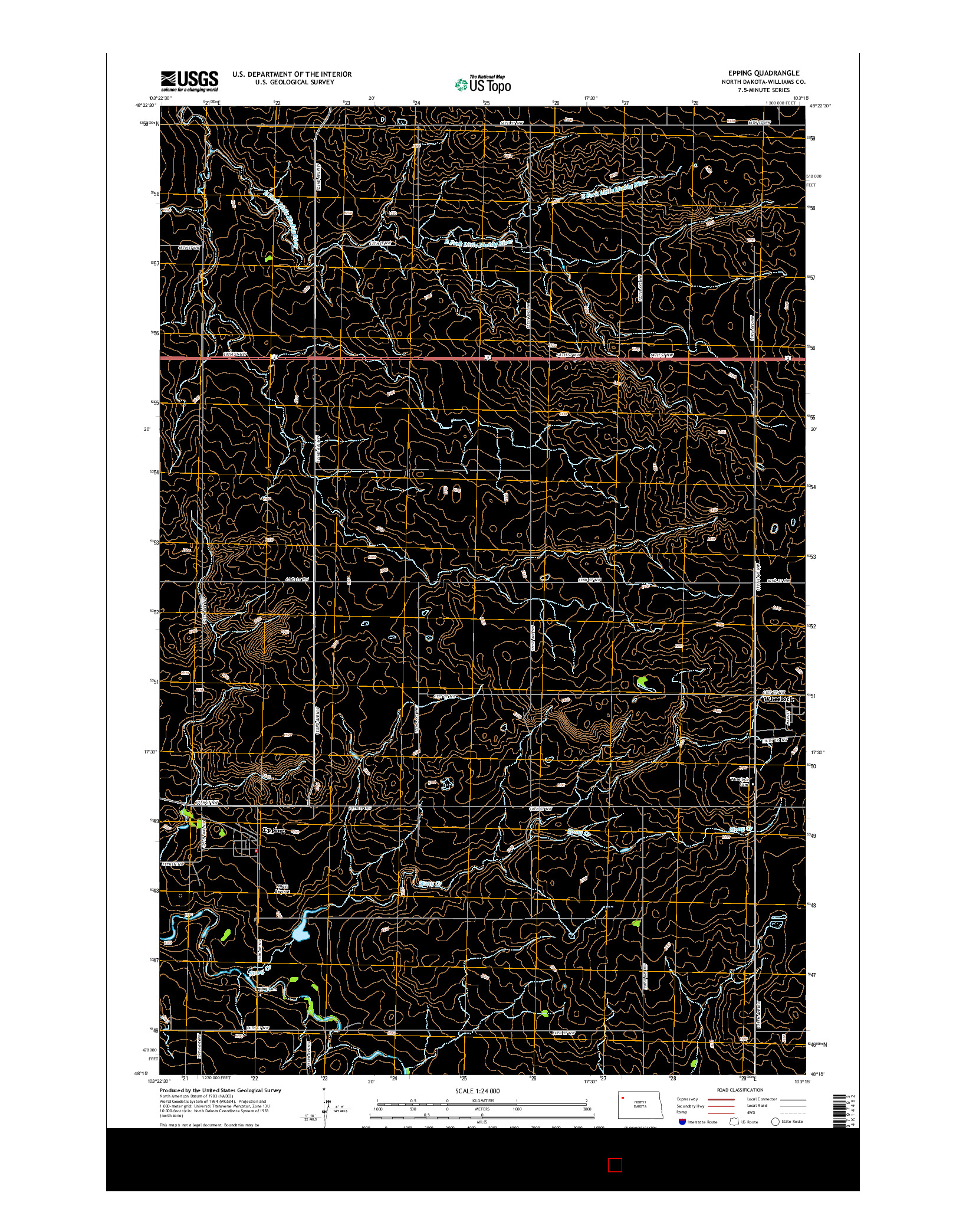 USGS US TOPO 7.5-MINUTE MAP FOR EPPING, ND 2014