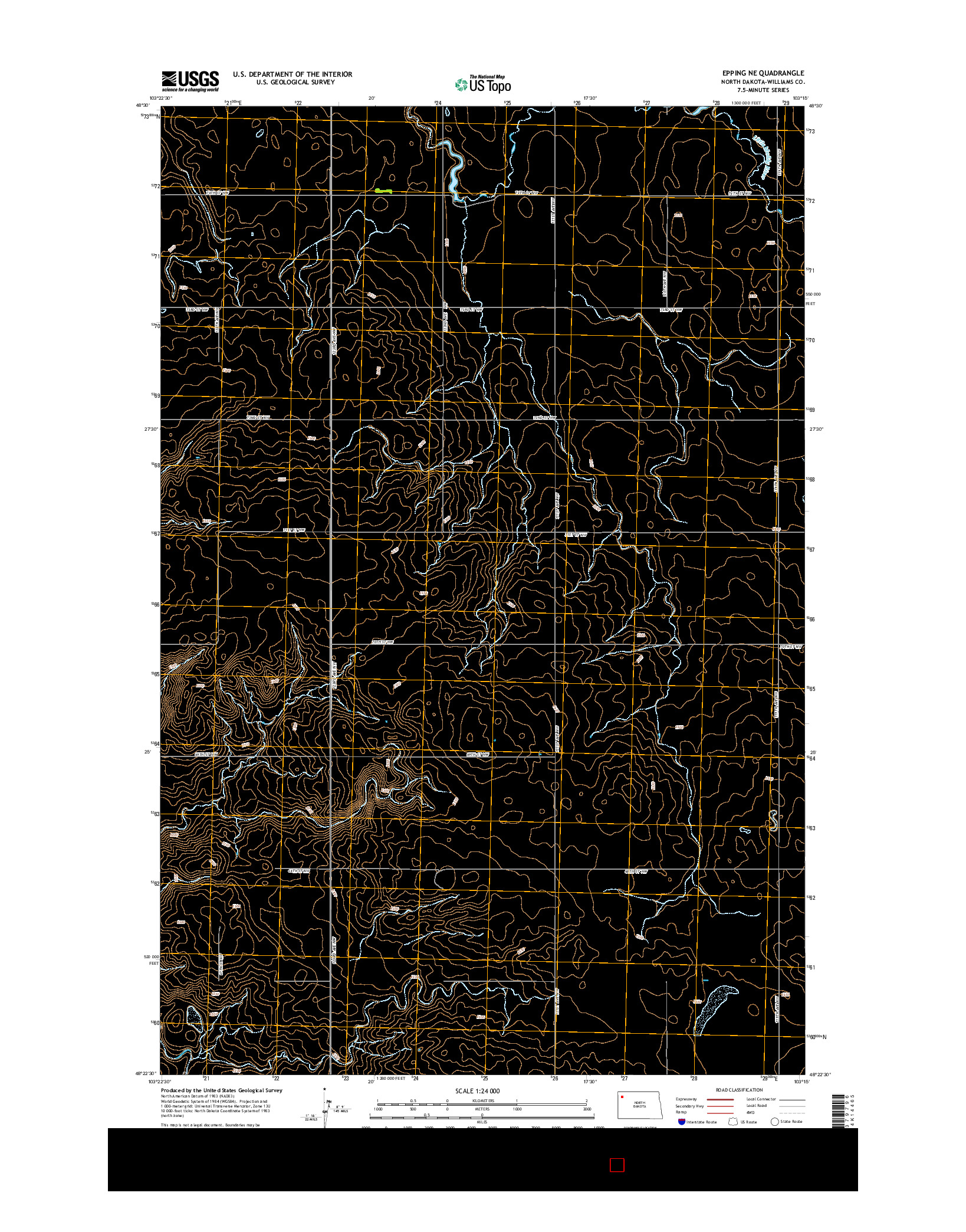USGS US TOPO 7.5-MINUTE MAP FOR EPPING NE, ND 2014