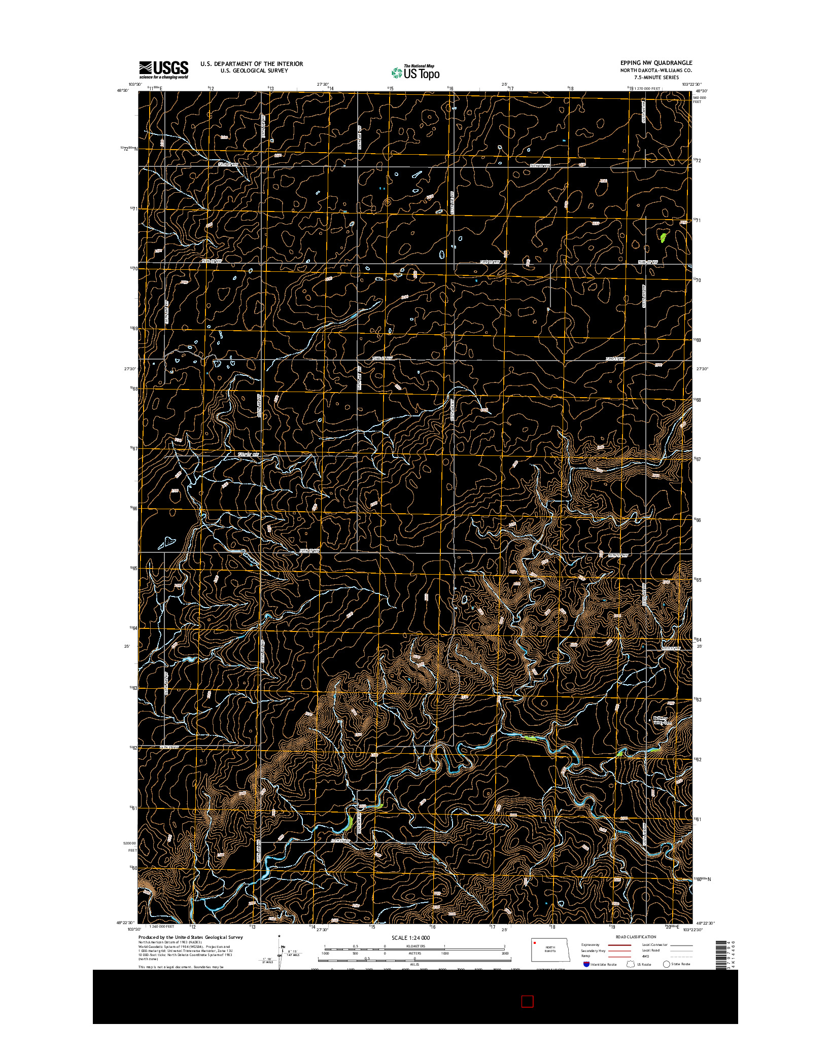 USGS US TOPO 7.5-MINUTE MAP FOR EPPING NW, ND 2014