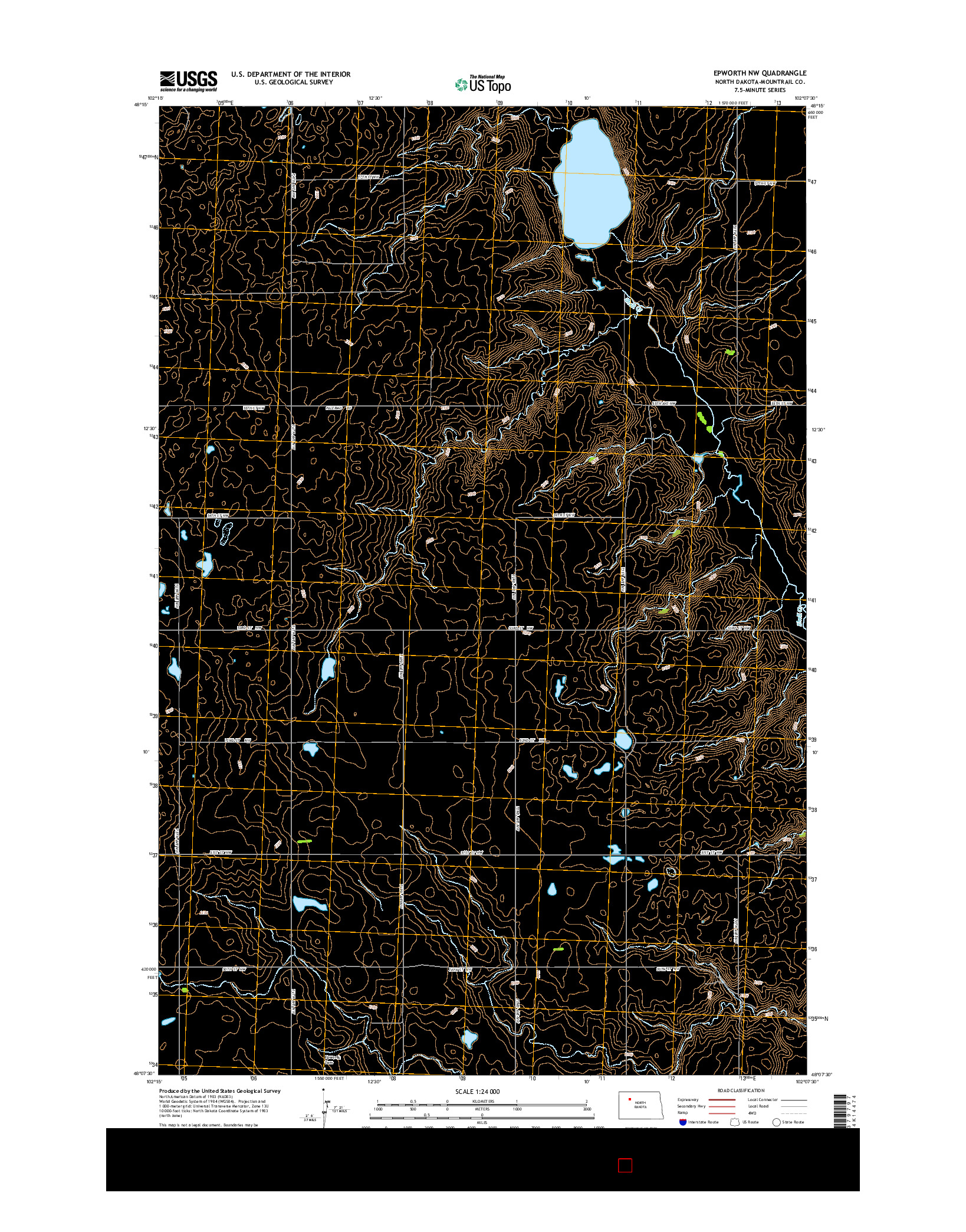 USGS US TOPO 7.5-MINUTE MAP FOR EPWORTH NW, ND 2014