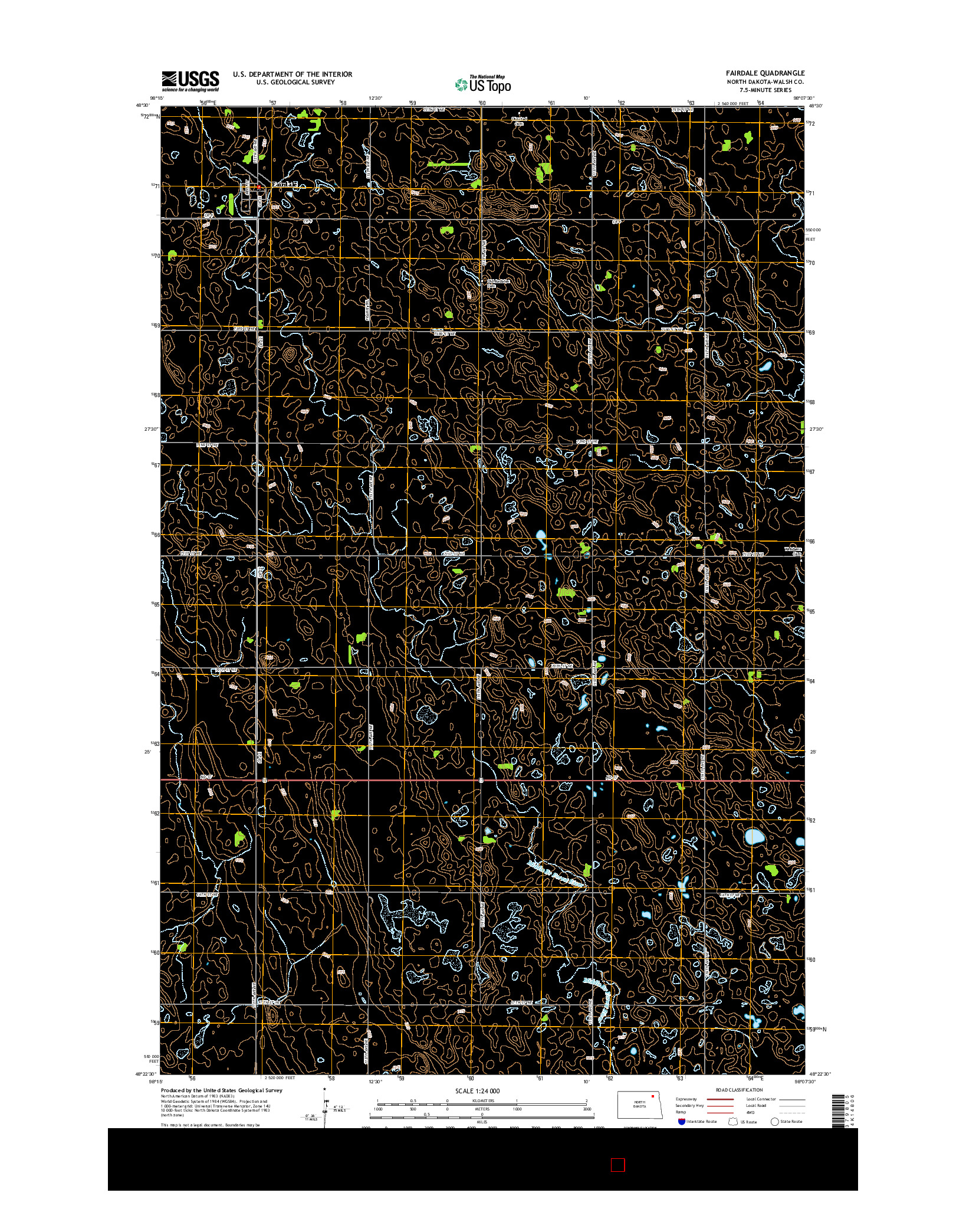 USGS US TOPO 7.5-MINUTE MAP FOR FAIRDALE, ND 2014