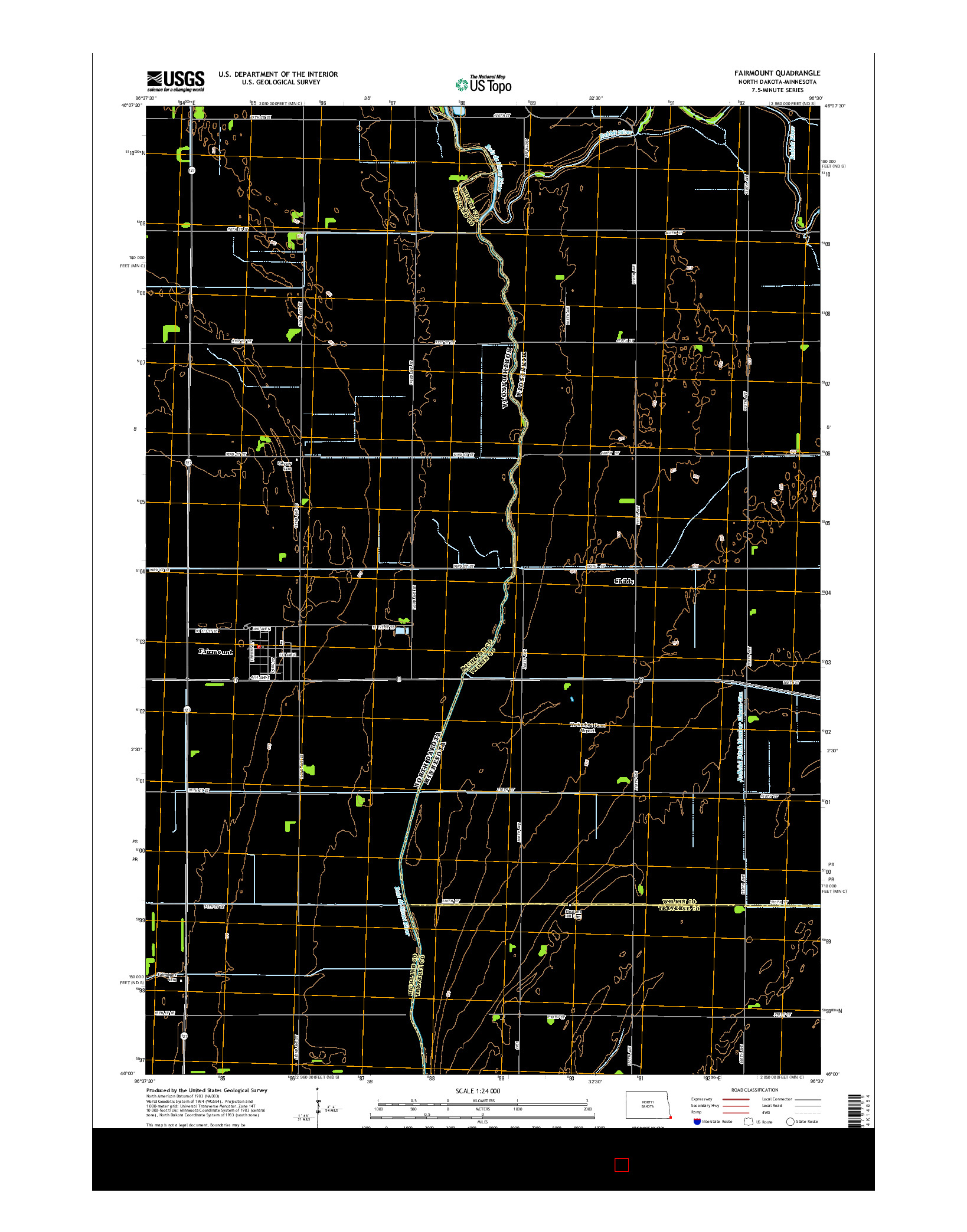 USGS US TOPO 7.5-MINUTE MAP FOR FAIRMOUNT, ND-MN 2014