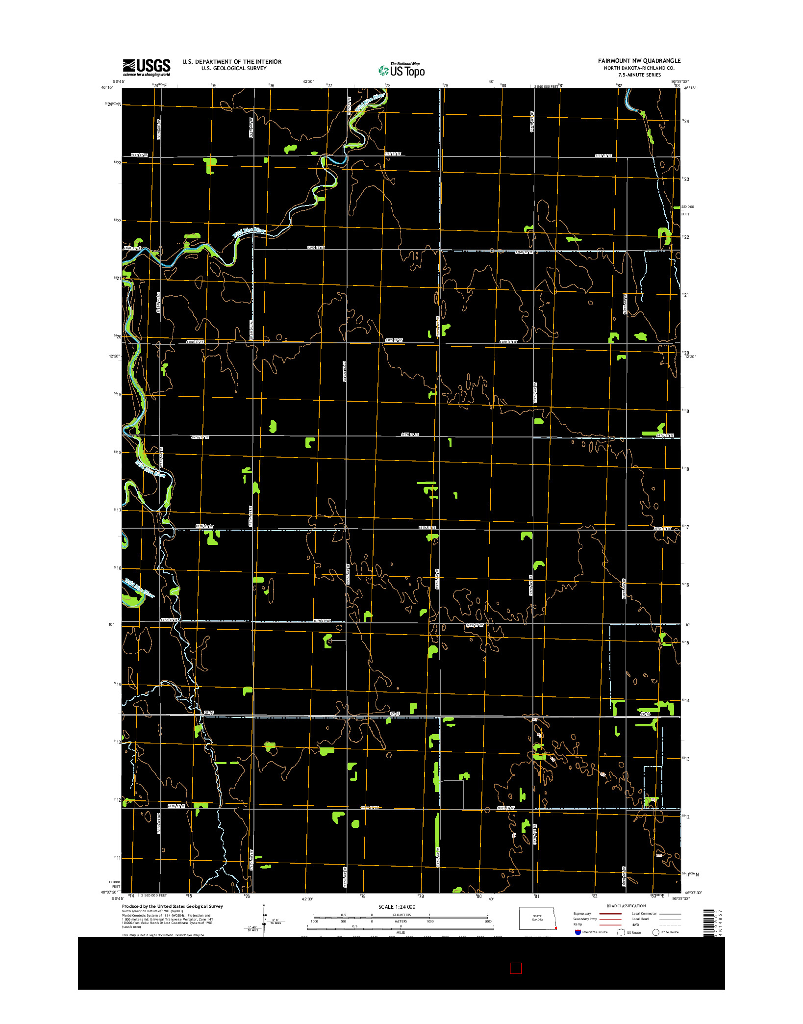 USGS US TOPO 7.5-MINUTE MAP FOR FAIRMOUNT NW, ND 2014