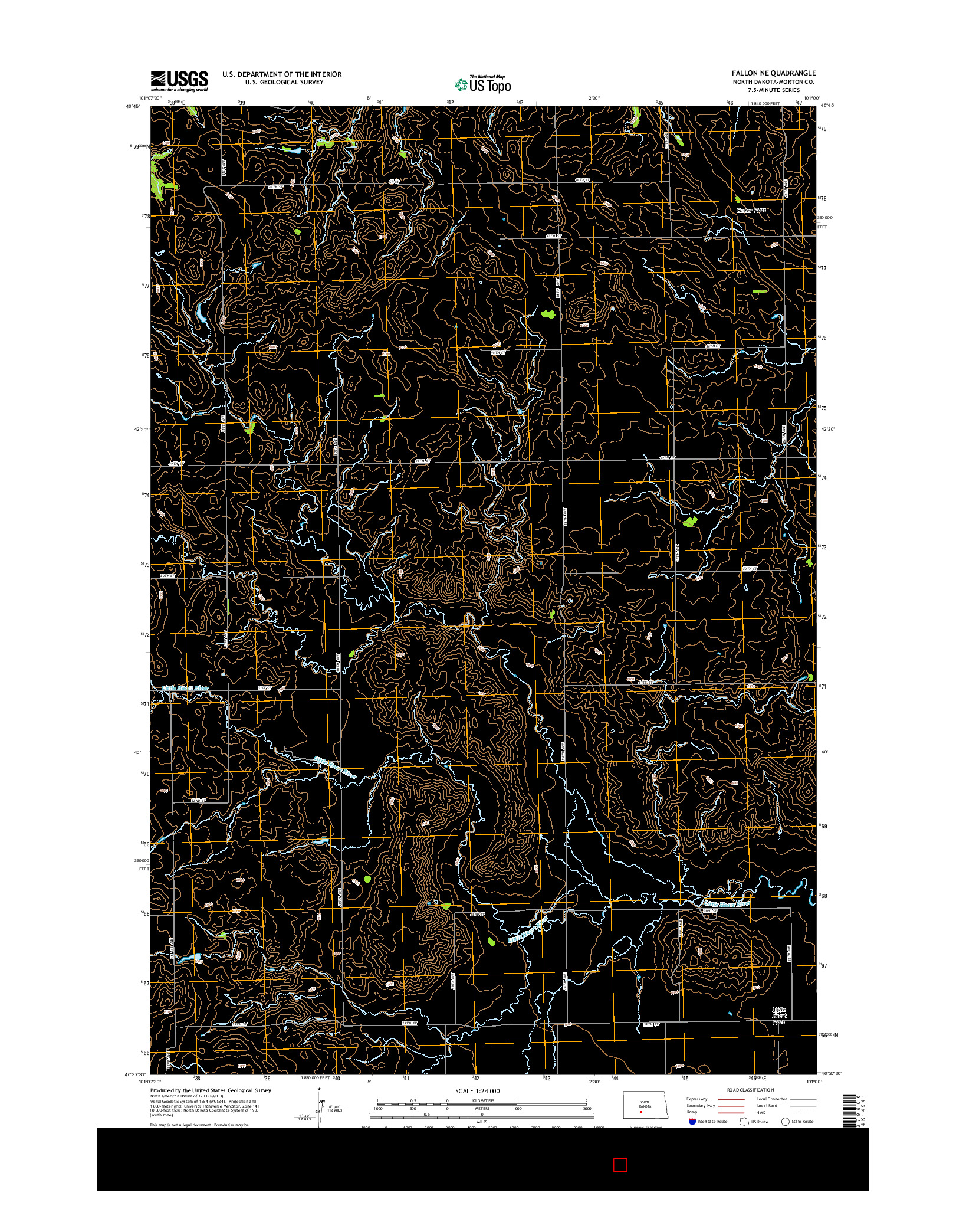USGS US TOPO 7.5-MINUTE MAP FOR FALLON NE, ND 2014