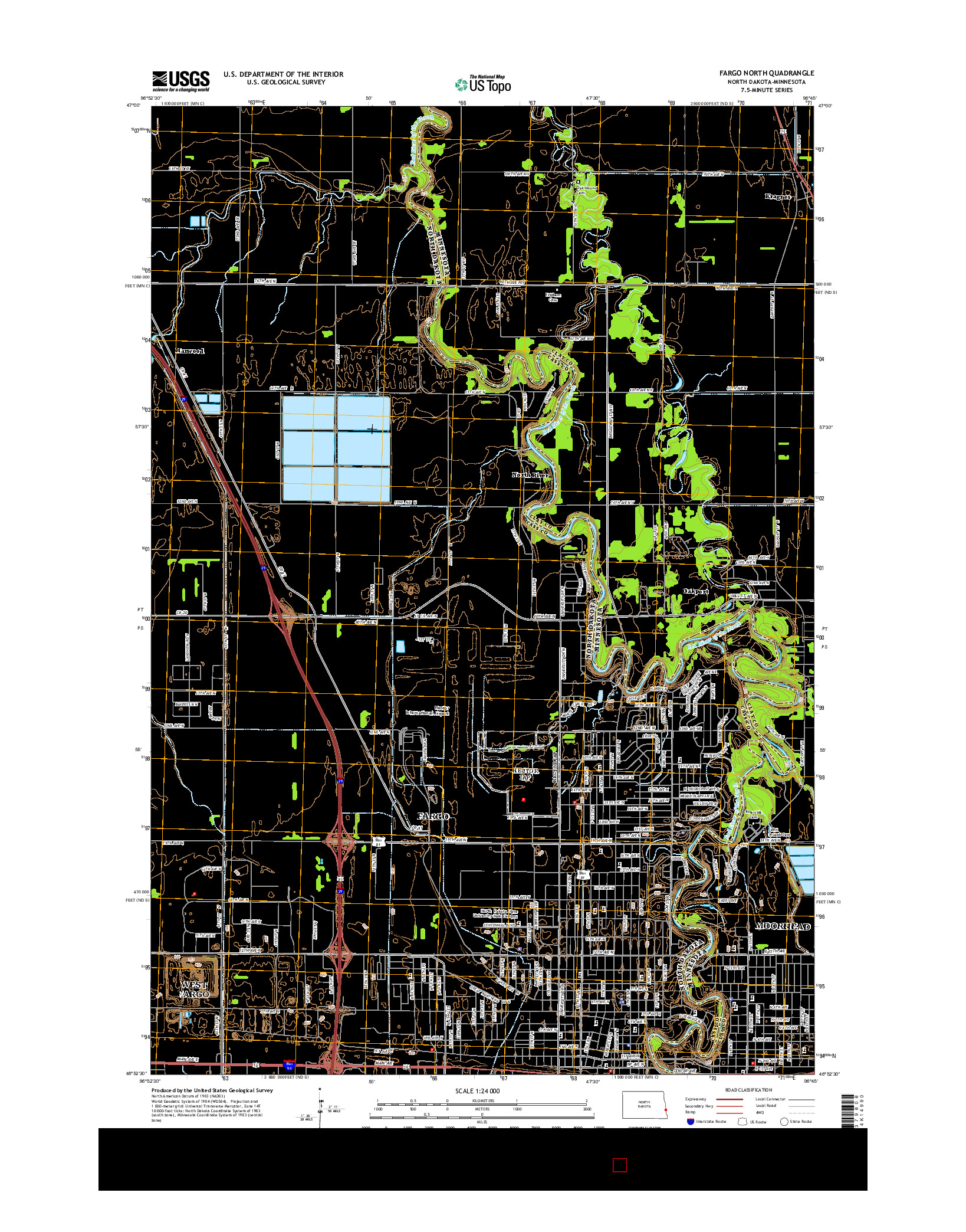 USGS US TOPO 7.5-MINUTE MAP FOR FARGO NORTH, ND-MN 2014
