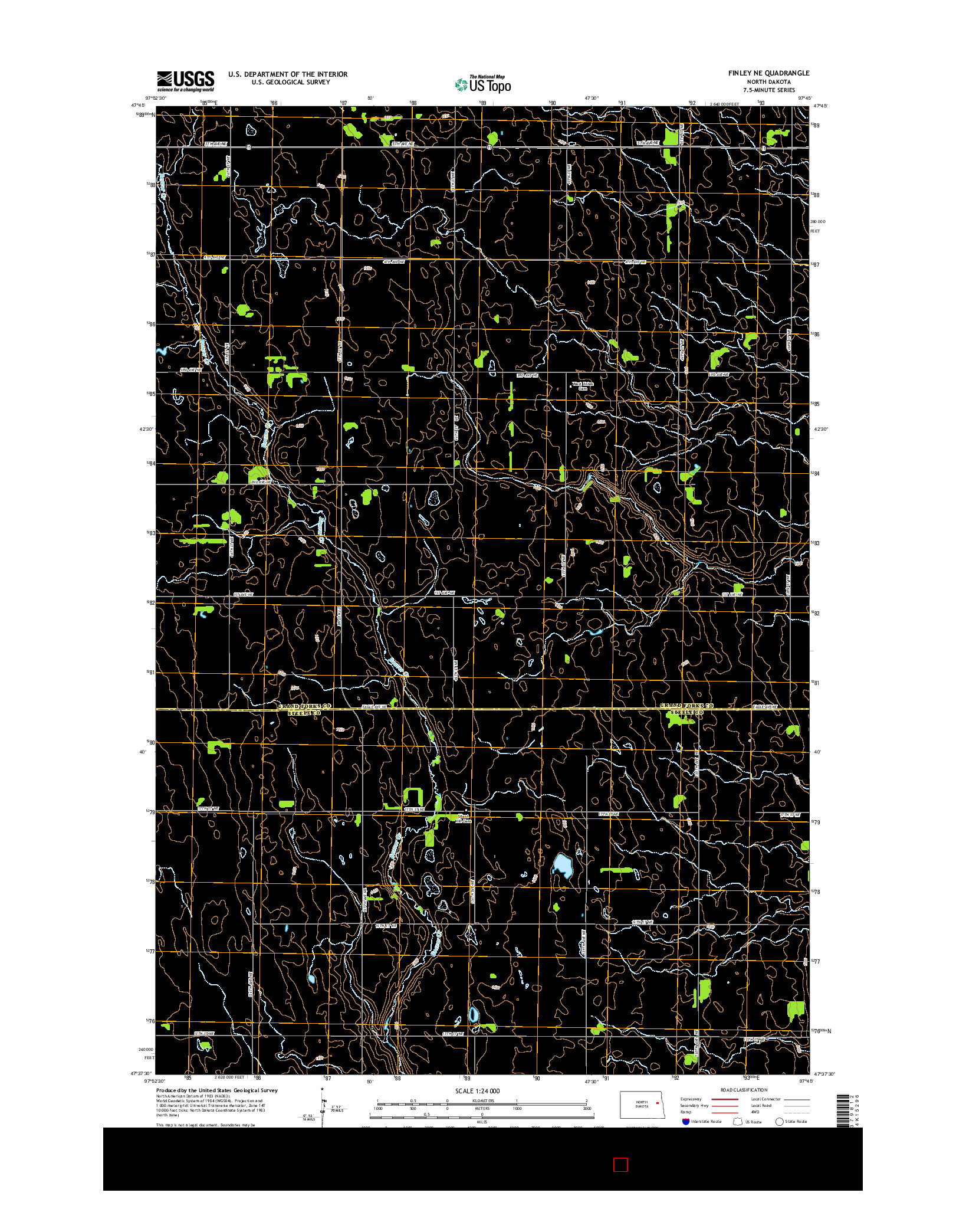 USGS US TOPO 7.5-MINUTE MAP FOR FINLEY NE, ND 2014