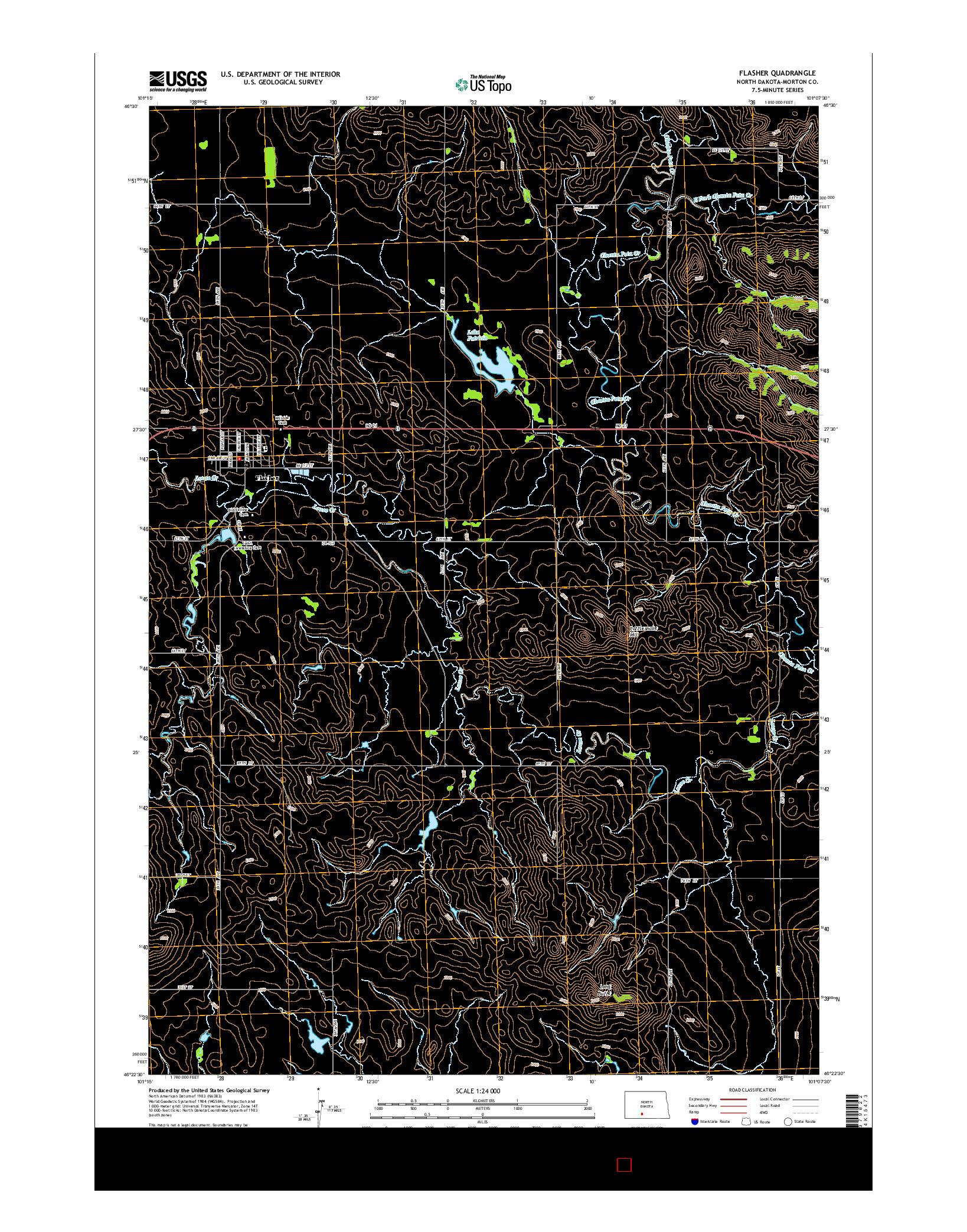 USGS US TOPO 7.5-MINUTE MAP FOR FLASHER, ND 2014