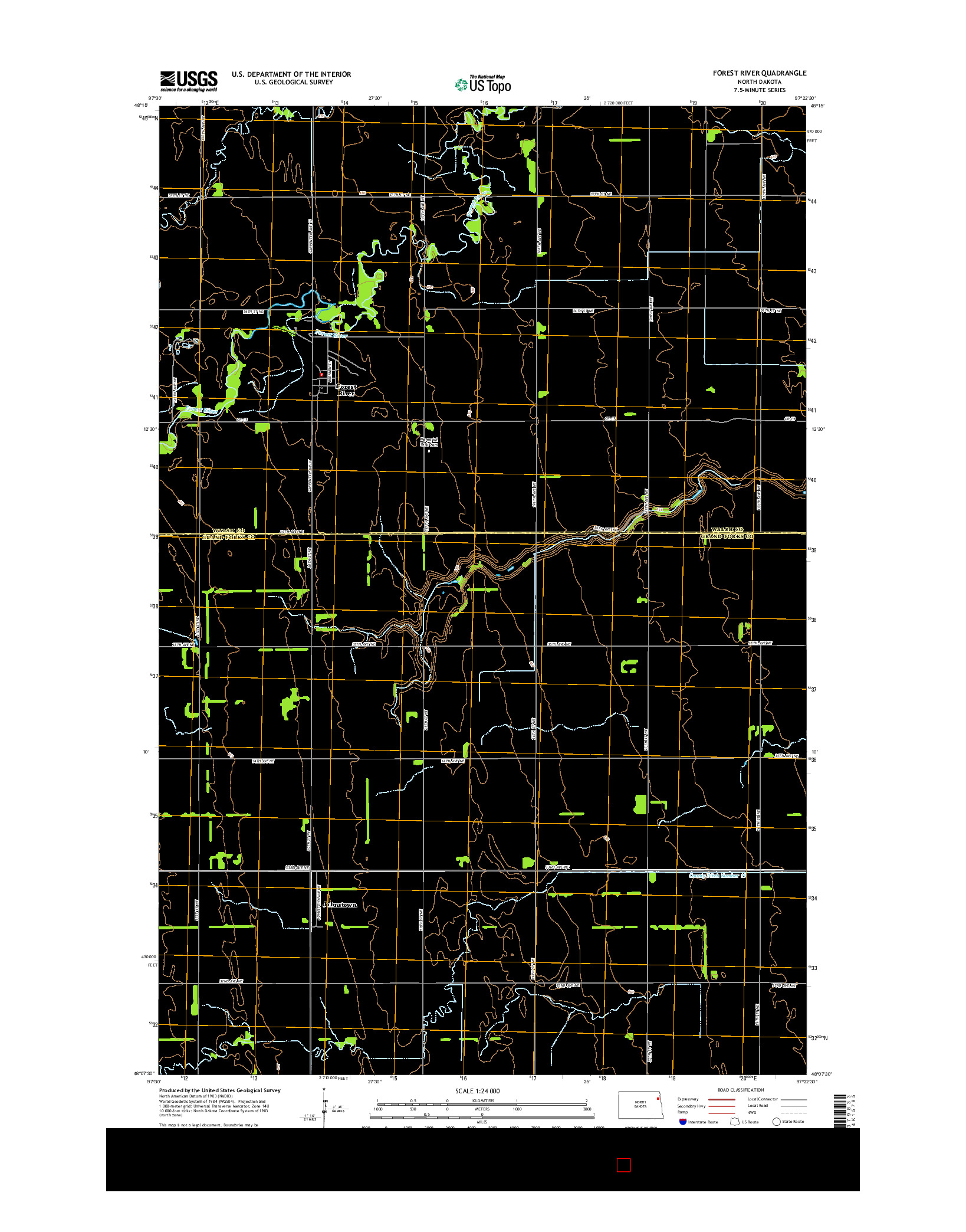 USGS US TOPO 7.5-MINUTE MAP FOR FOREST RIVER, ND 2014