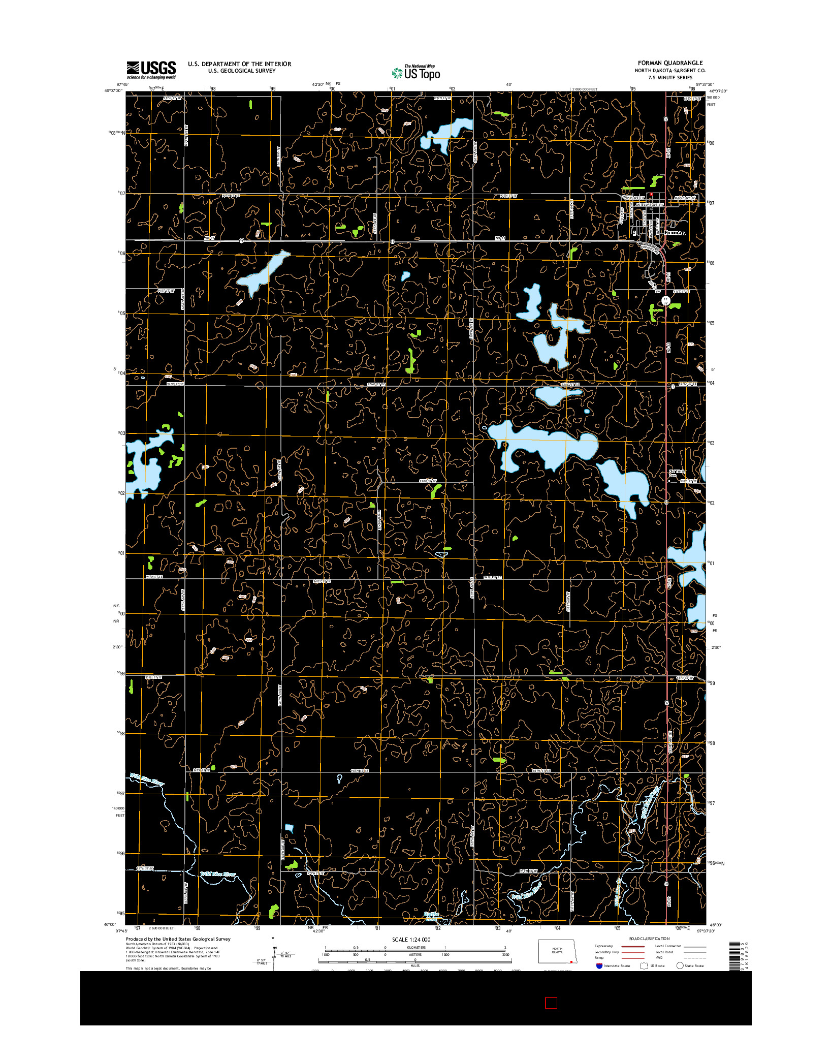 USGS US TOPO 7.5-MINUTE MAP FOR FORMAN, ND 2014
