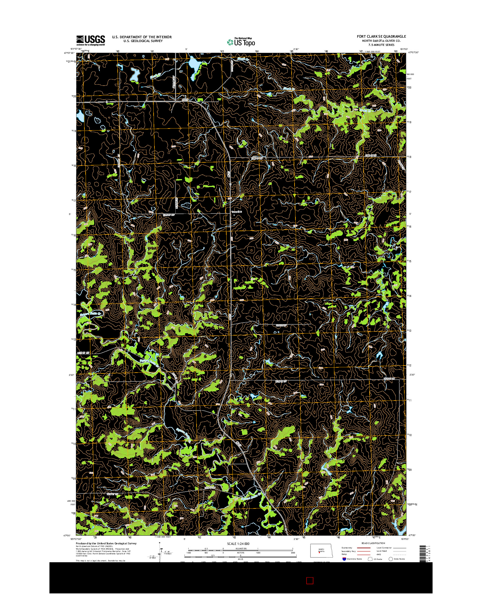 USGS US TOPO 7.5-MINUTE MAP FOR FORT CLARK SE, ND 2014