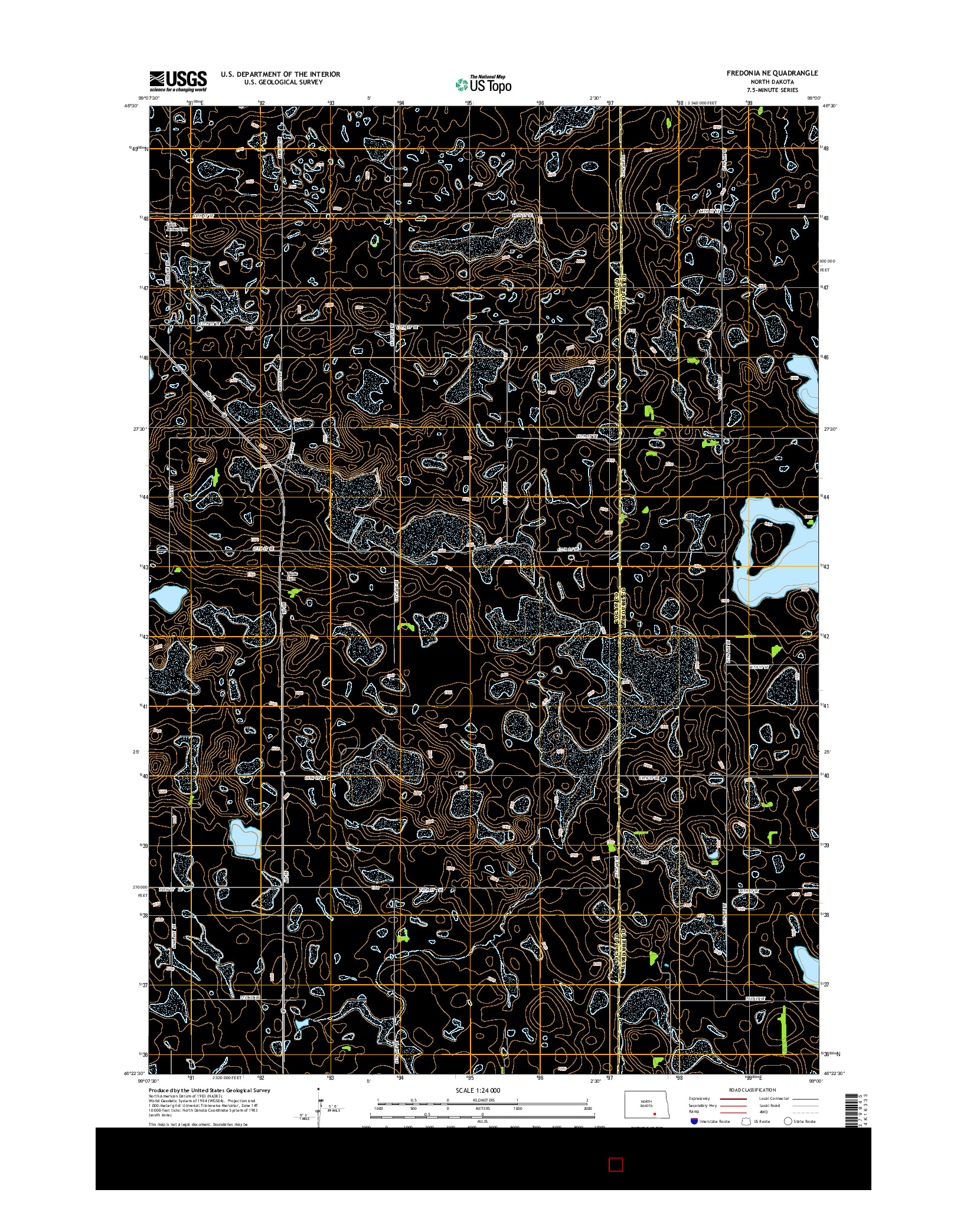 USGS US TOPO 7.5-MINUTE MAP FOR FREDONIA NE, ND 2014