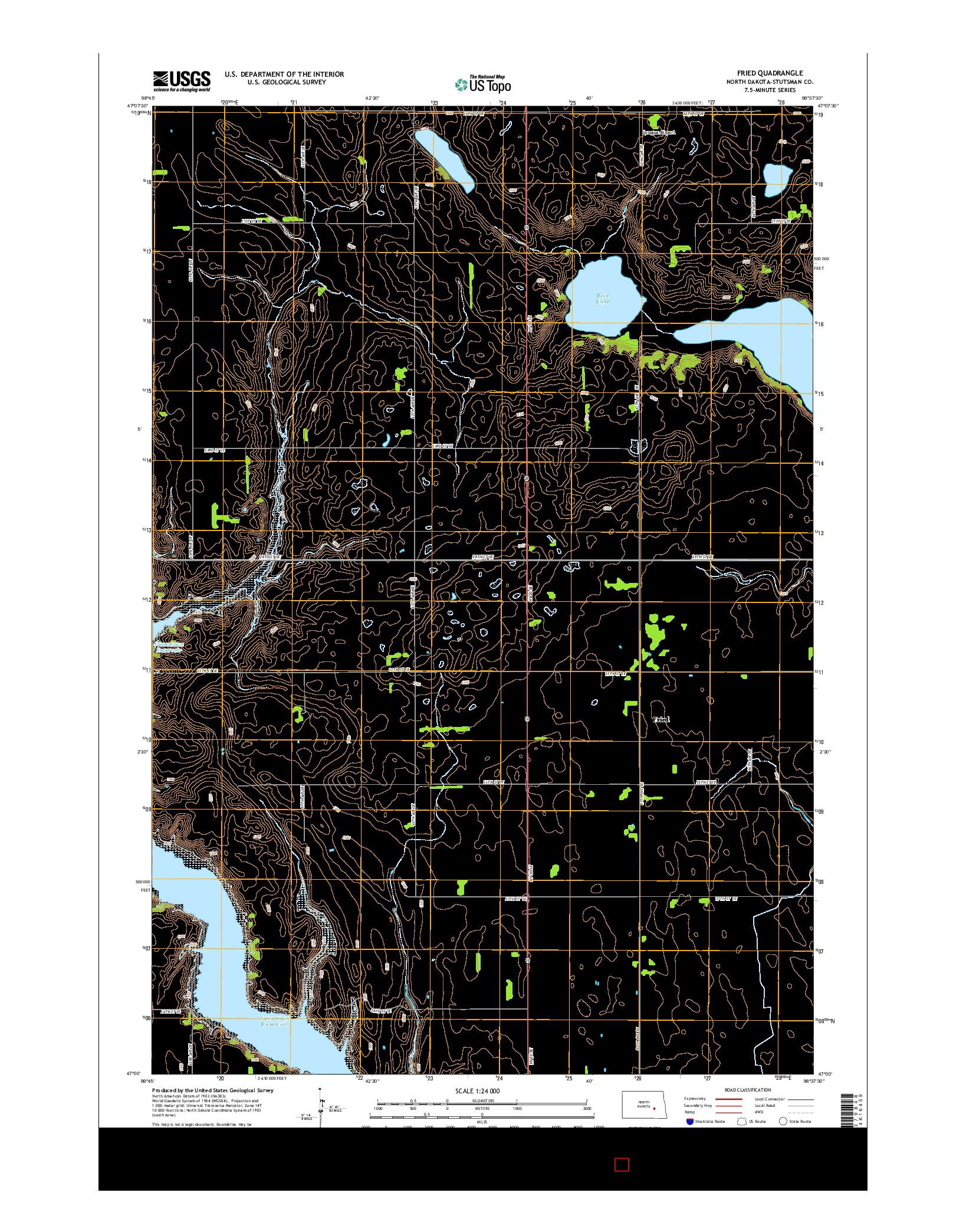USGS US TOPO 7.5-MINUTE MAP FOR FRIED, ND 2014