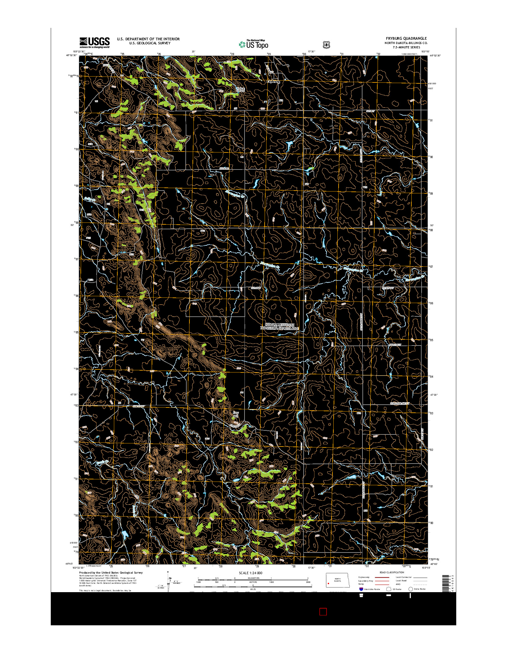 USGS US TOPO 7.5-MINUTE MAP FOR FRYBURG, ND 2014
