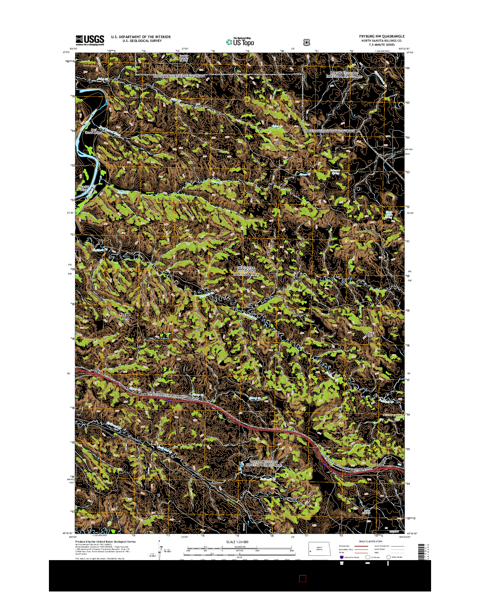 USGS US TOPO 7.5-MINUTE MAP FOR FRYBURG NW, ND 2014